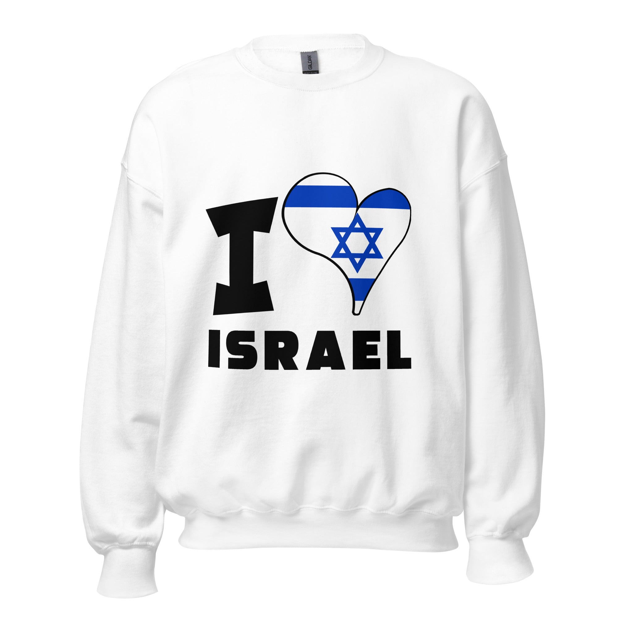 Unisex Sweatshirt - I Love Israel Flag