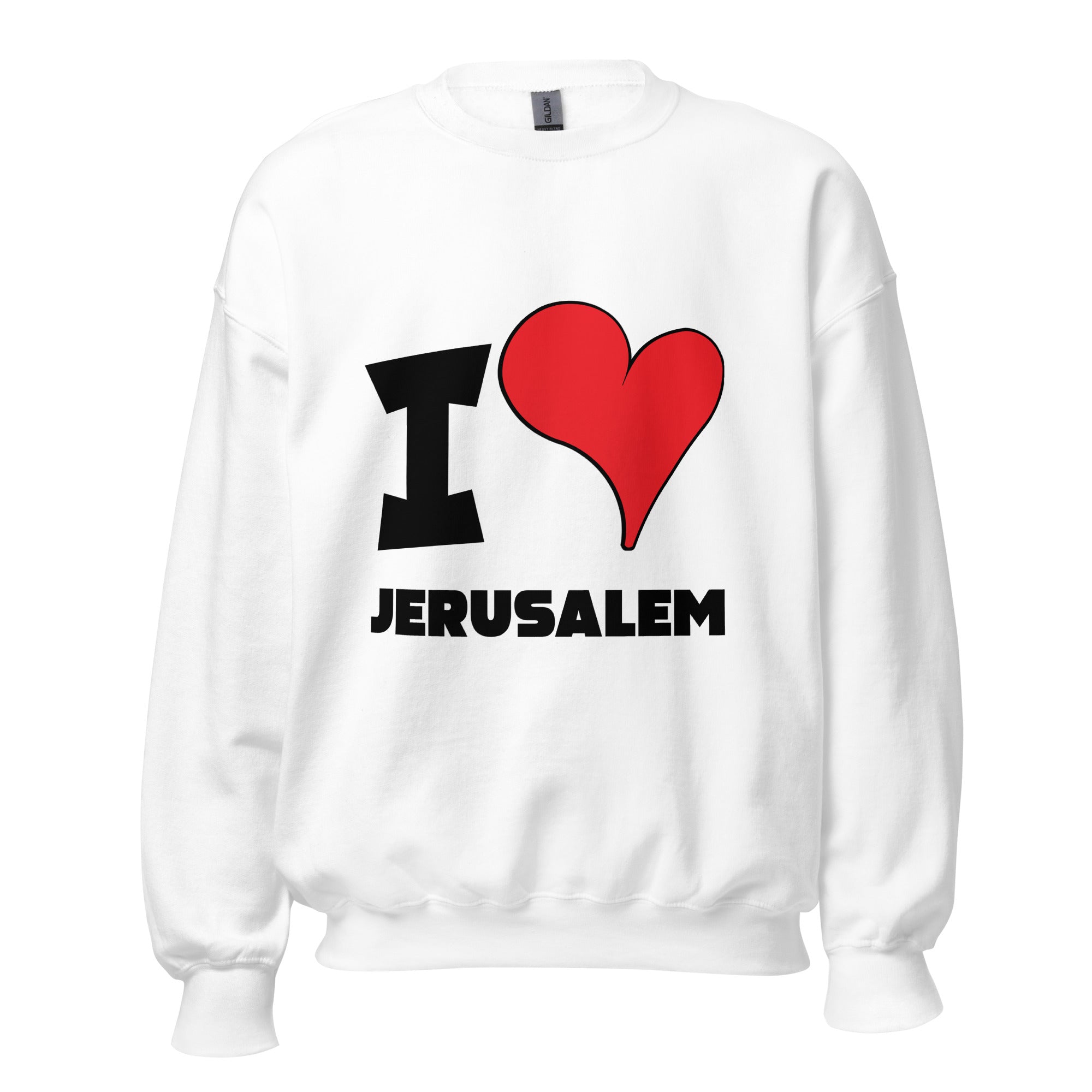 Unisex Sweatshirt - I Love Jerusalem Red