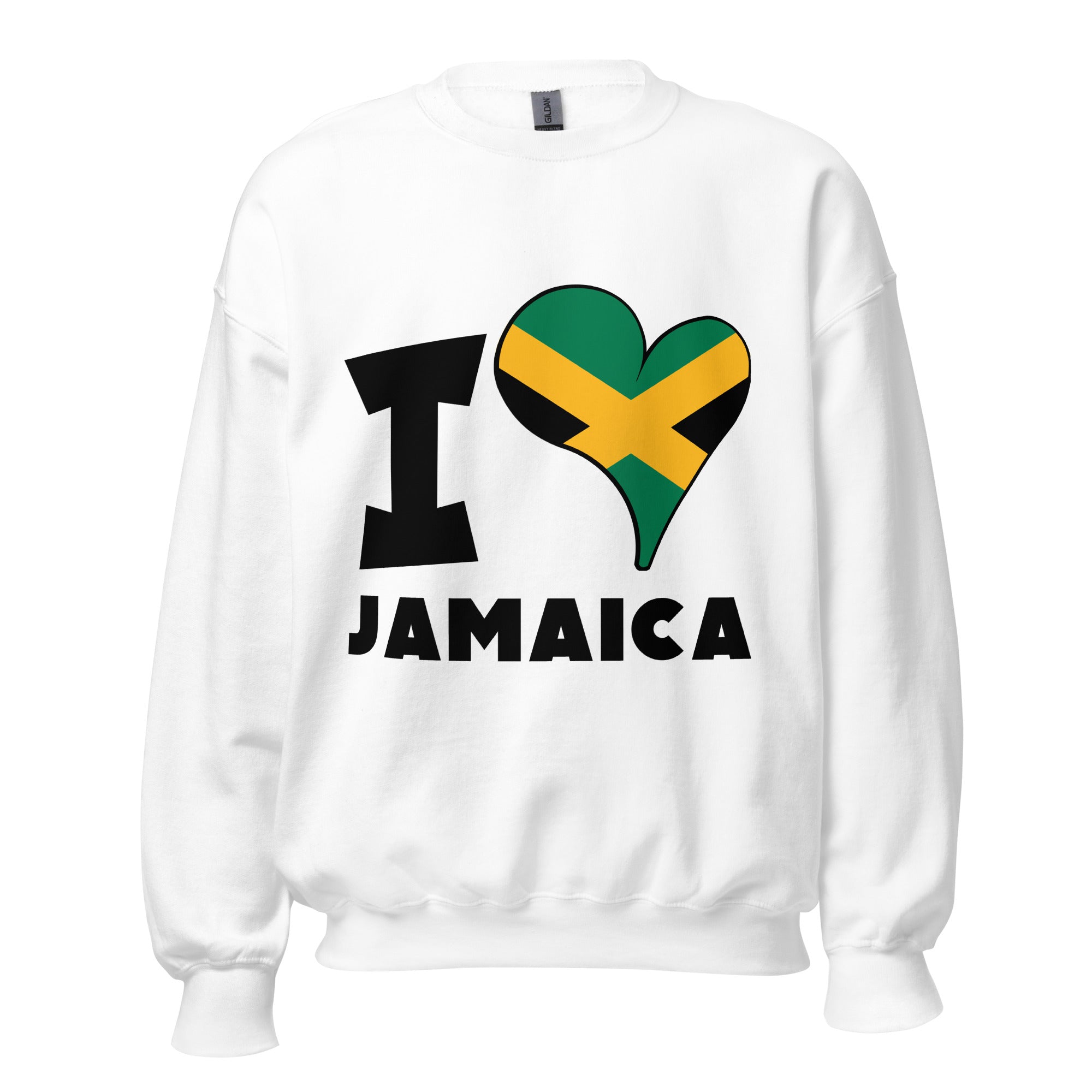 Unisex Sweatshirt - I Love Jamaica Flag