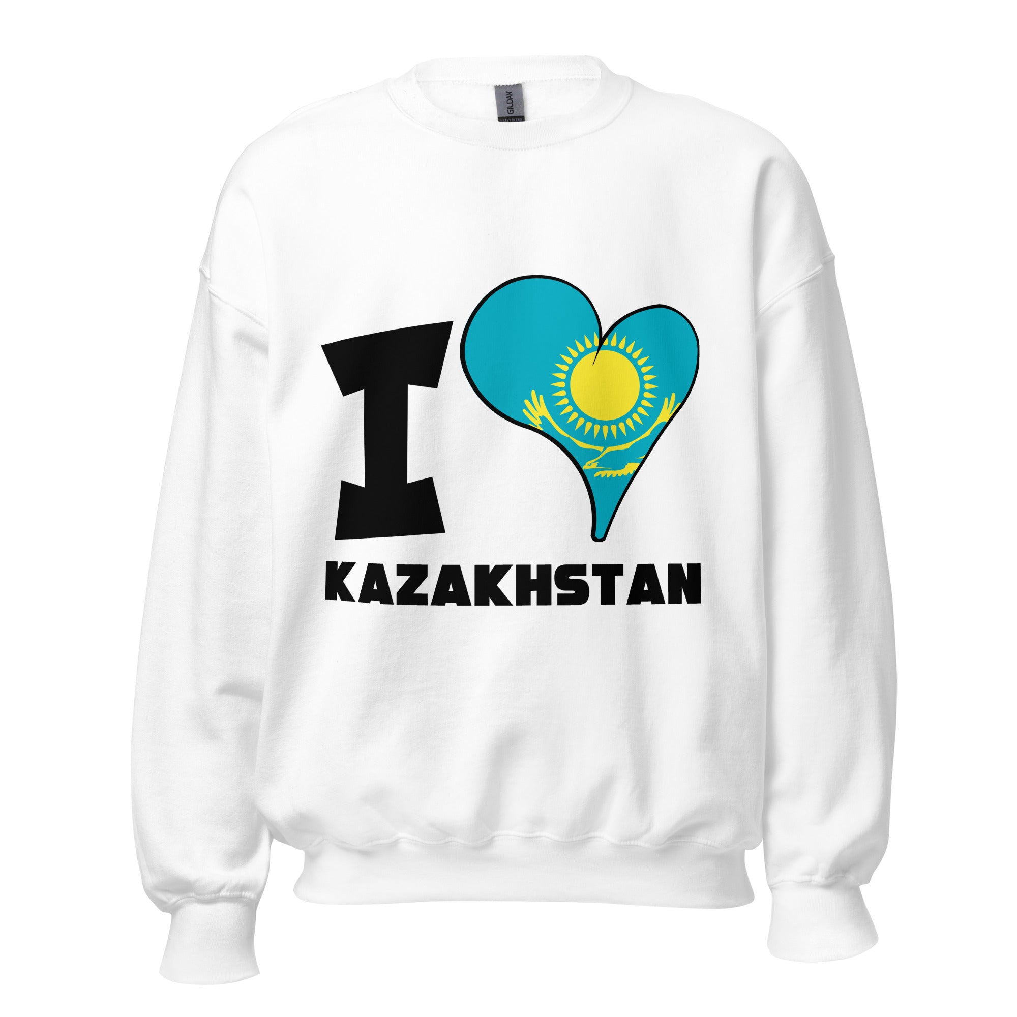 Unisex Sweatshirt - I Love Kazakhstan Flag