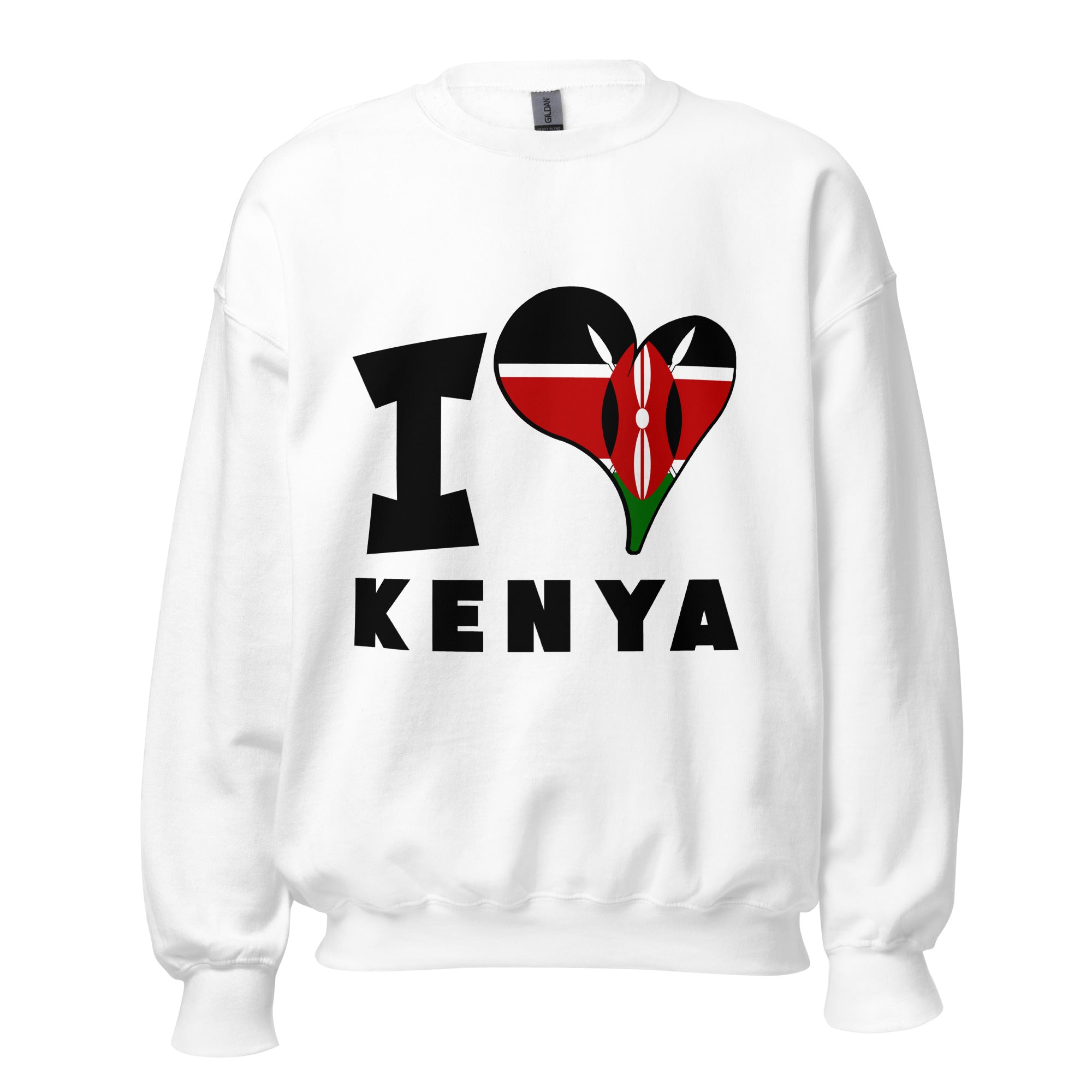 Unisex Sweatshirt - I Love Kenya Flag