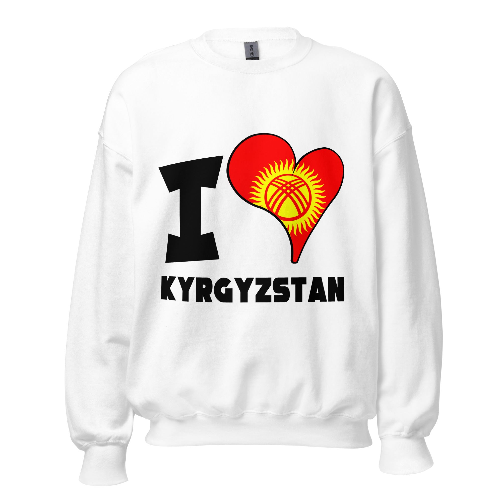 Unisex Sweatshirt - I Love Kyrgyzstan Flag