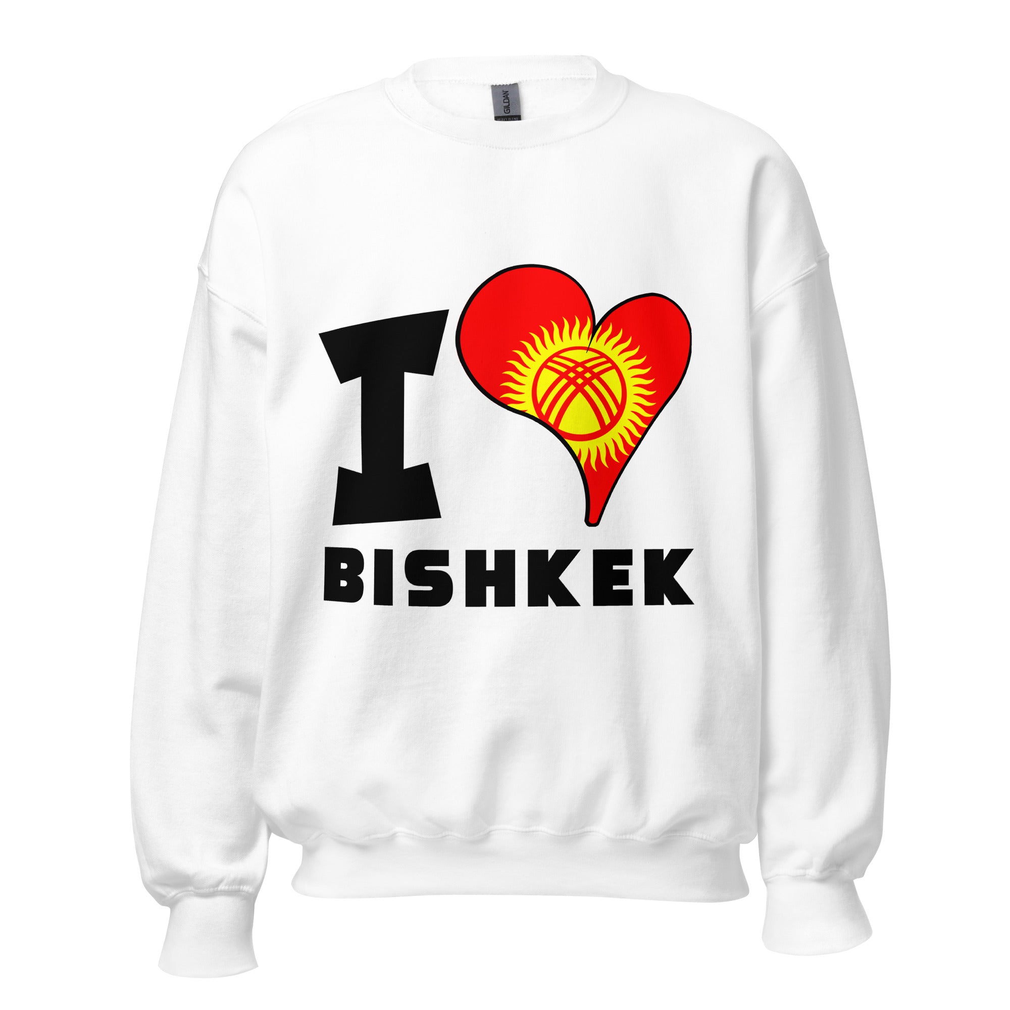 Unisex Sweatshirt - I Love Bishkek Flag