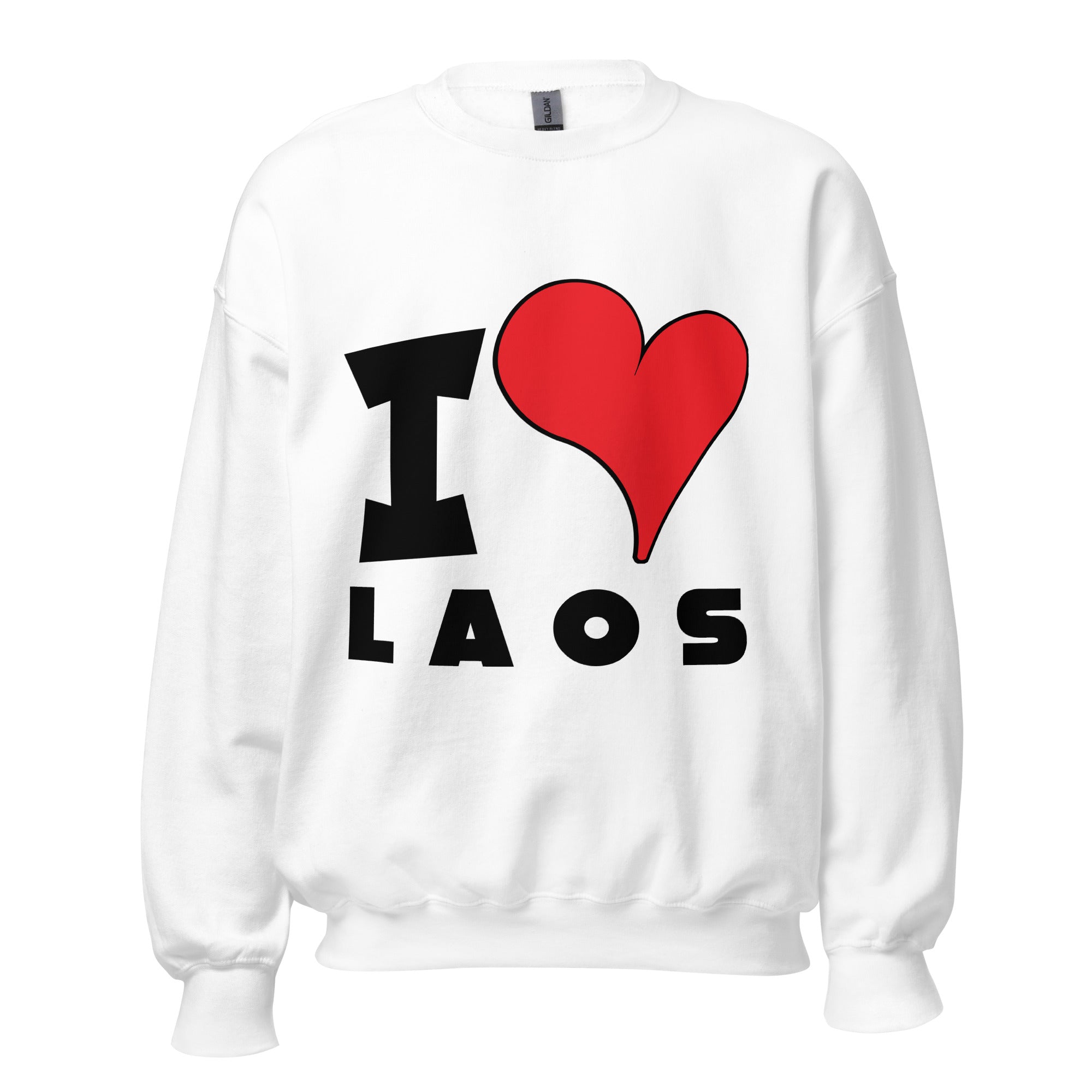 Unisex Sweatshirt - I Love Laos Red