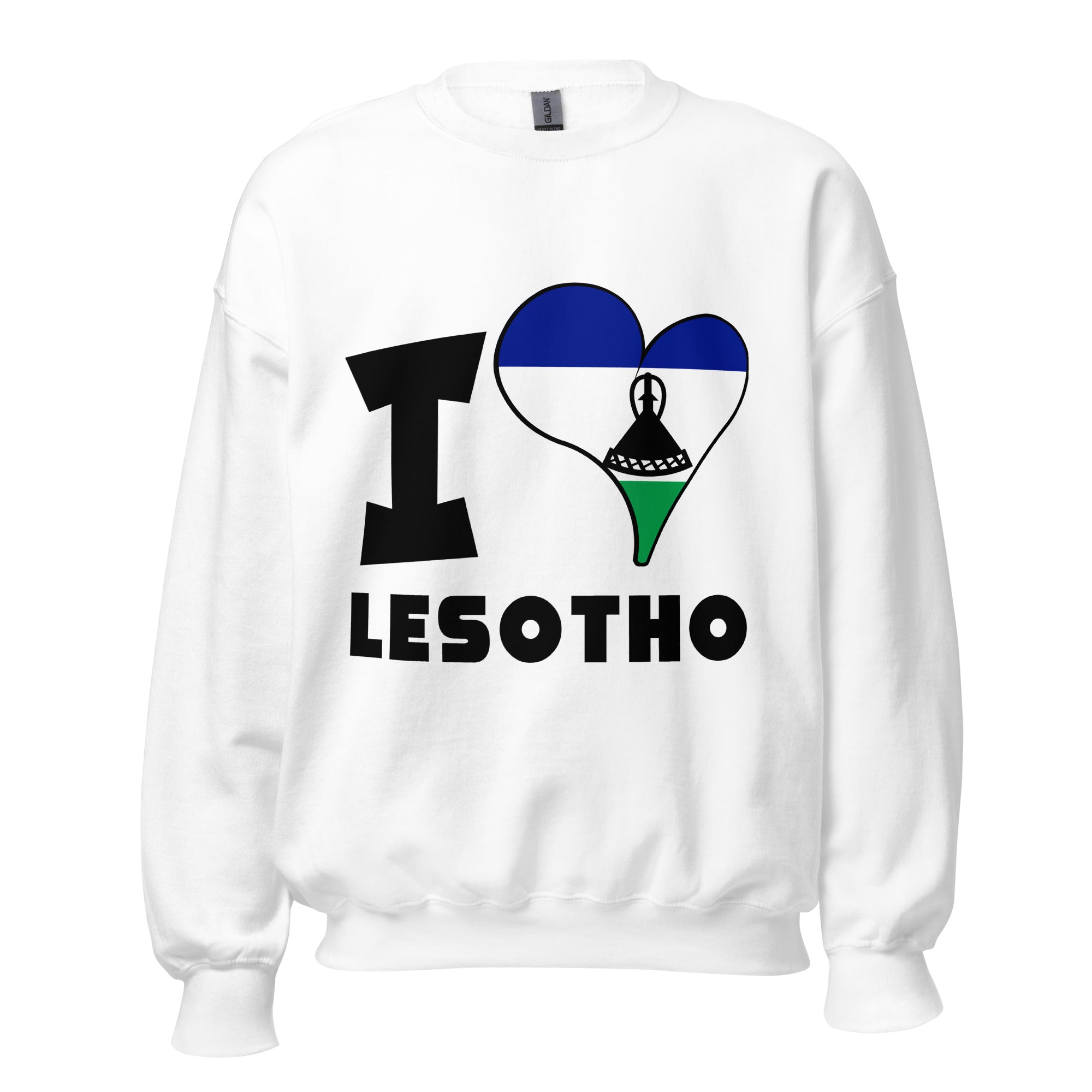 Unisex Sweatshirt - I Love Lesotho Flag