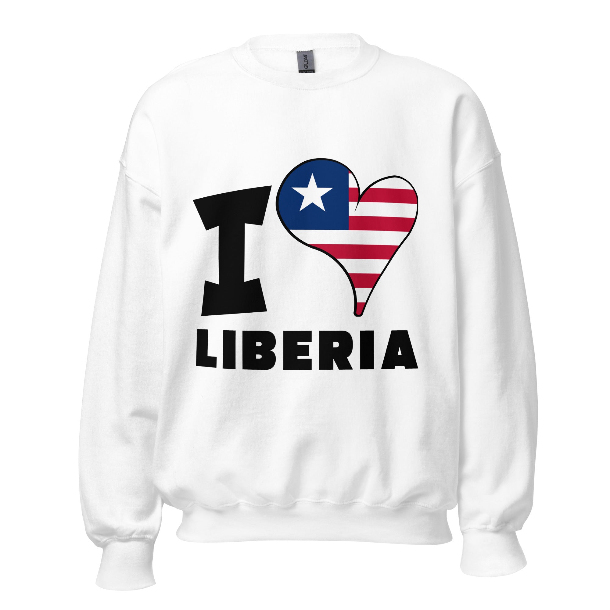 Unisex Sweatshirt - I Love Liberia Flag