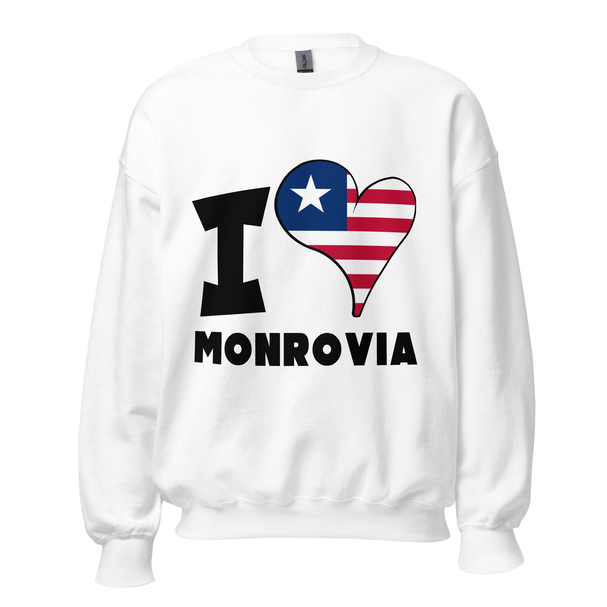 Unisex Sweatshirt - I Love Monrovia Flag