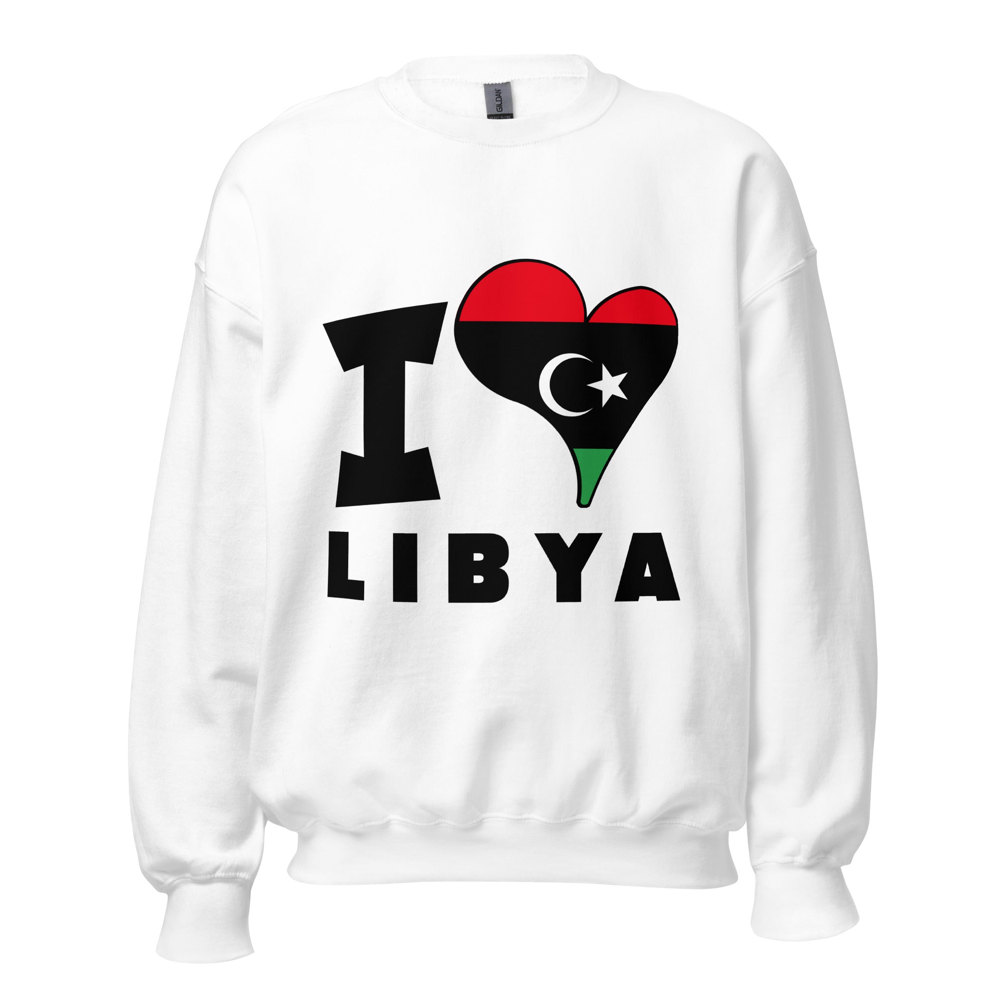 Unisex Sweatshirt - I Love Libya Flag