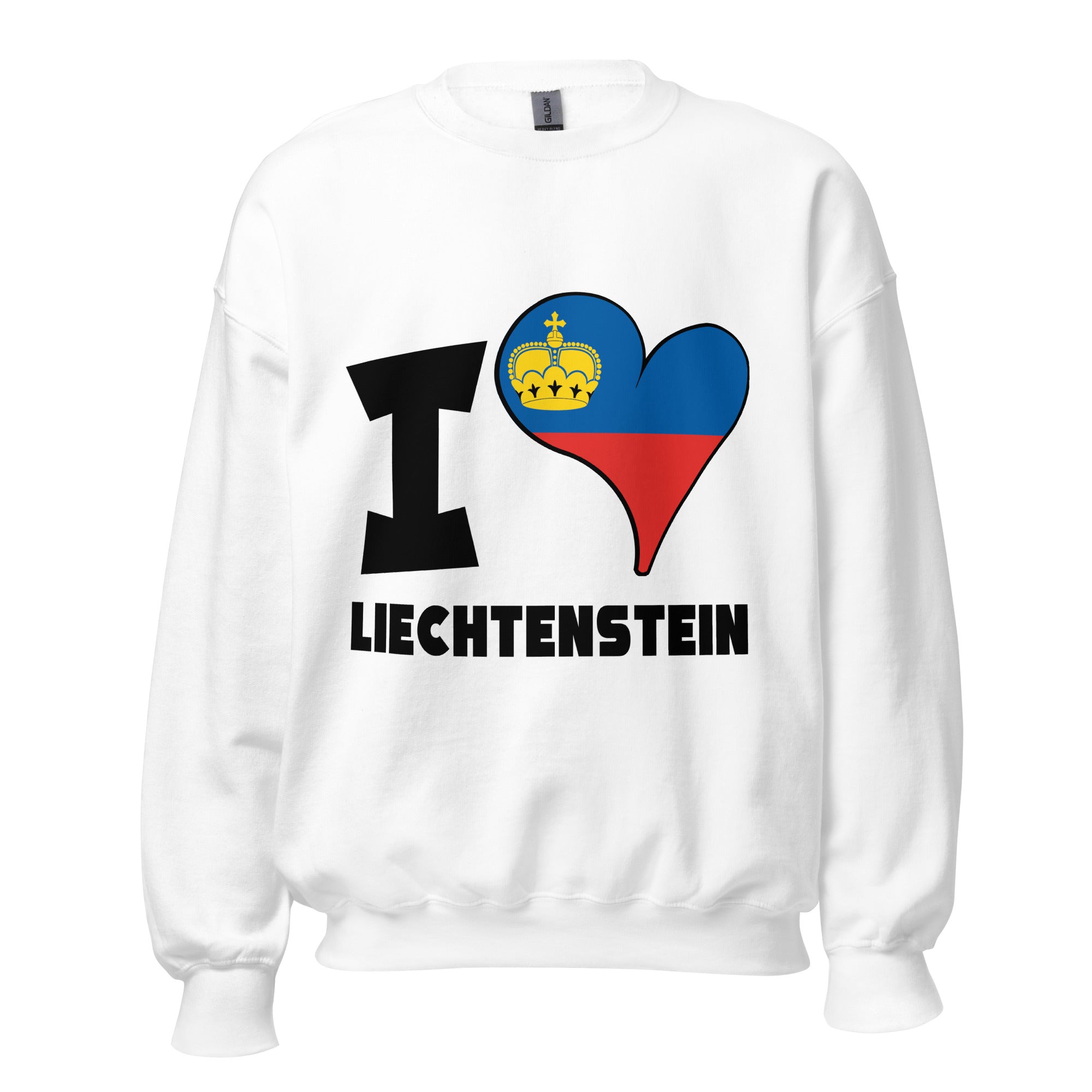 Unisex Sweatshirt - I Love Liechtenstein Flag