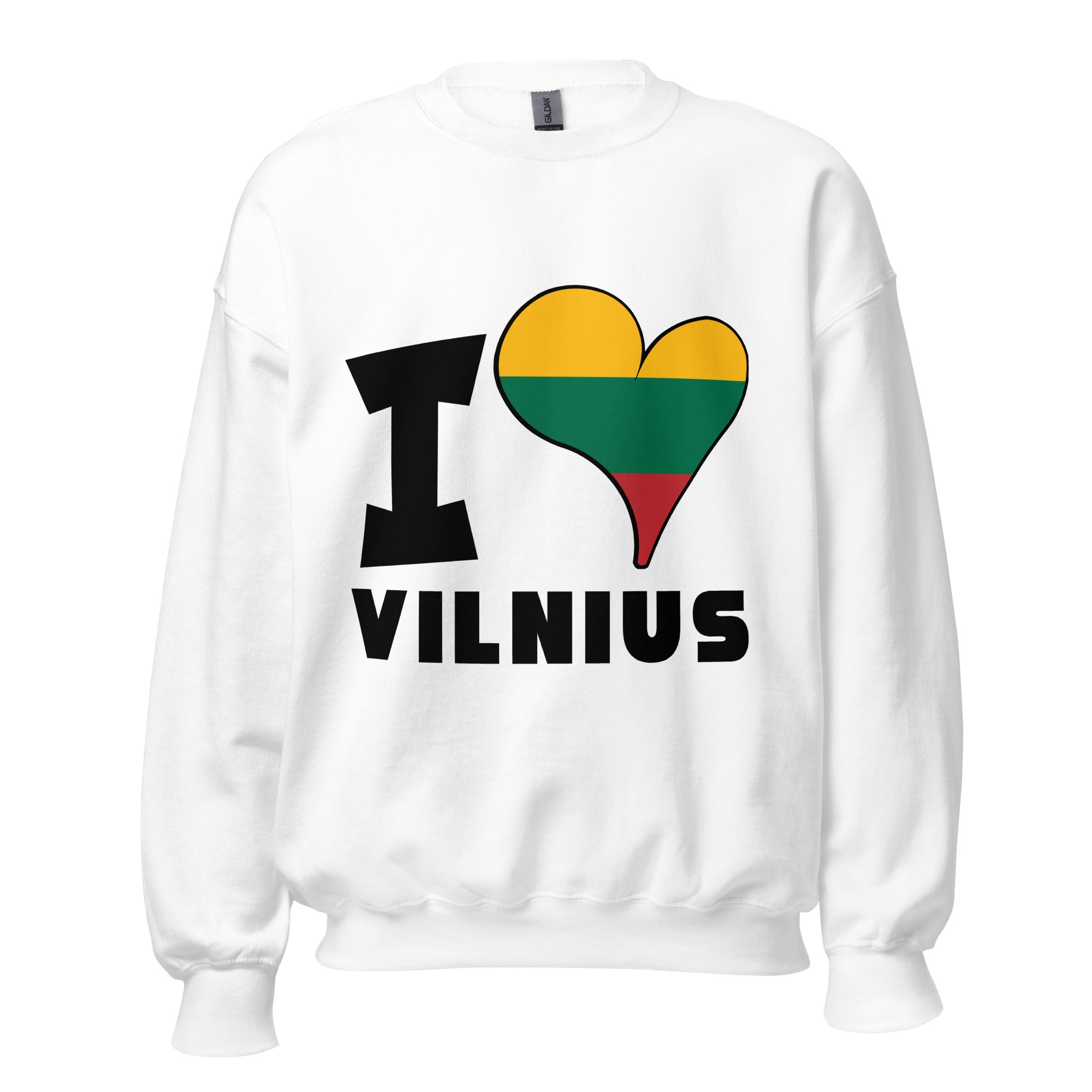 Unisex Sweatshirt - I Love Vilnius Flag