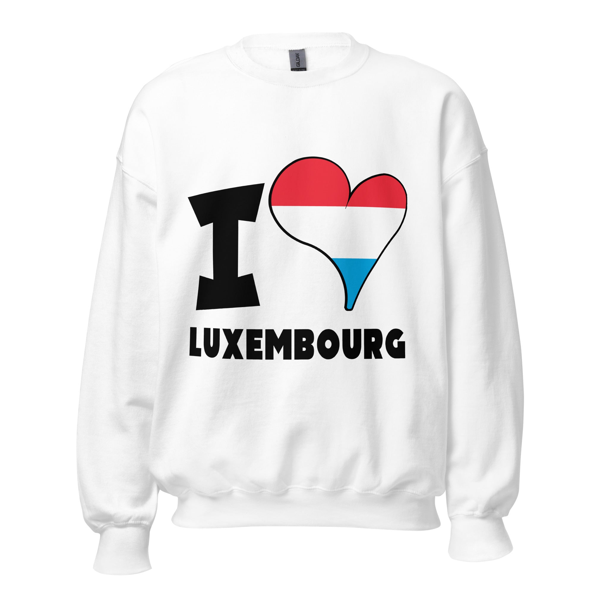 Unisex Sweatshirt - I Love Luxembourg Flag