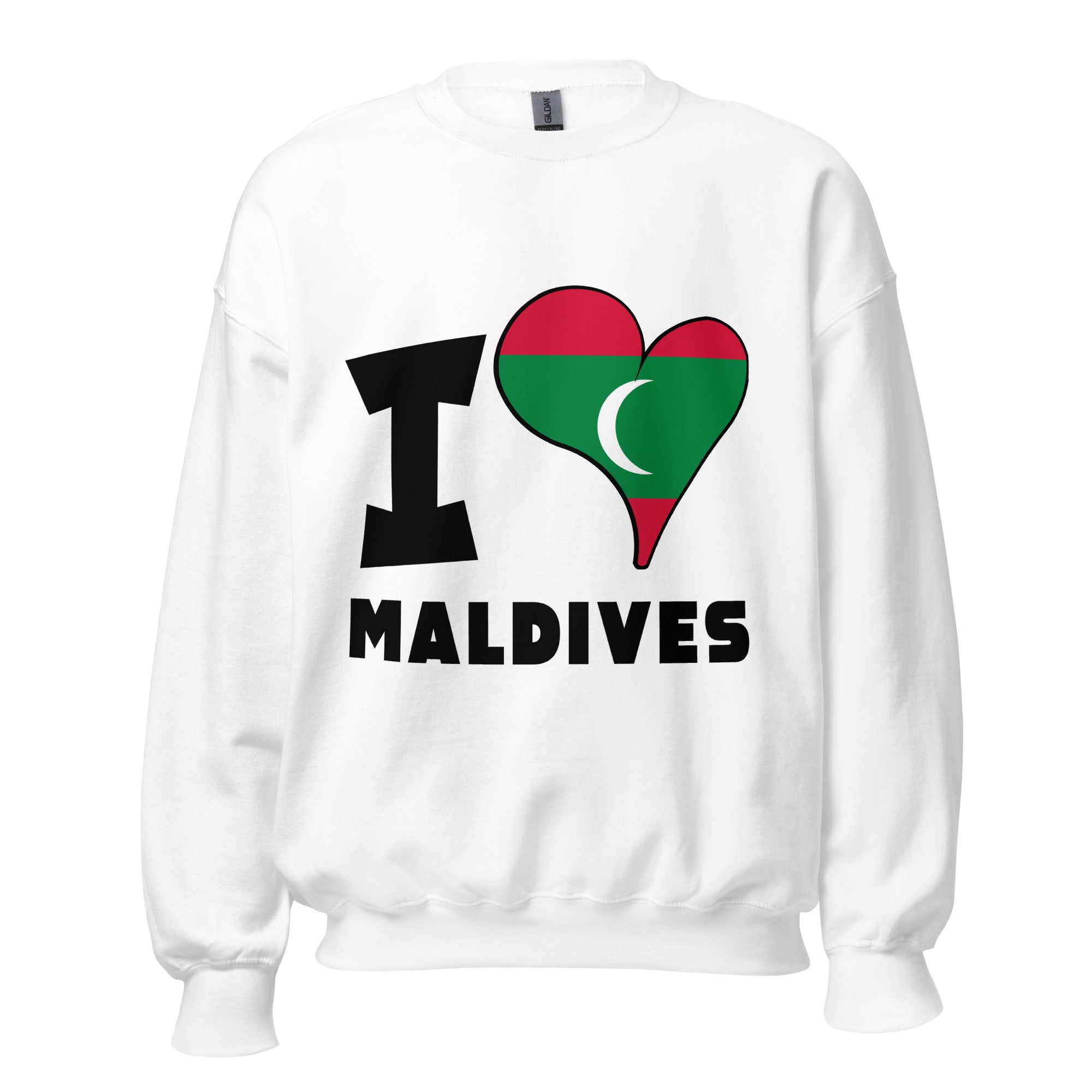 Unisex Sweatshirt - I Love Maldives Flag