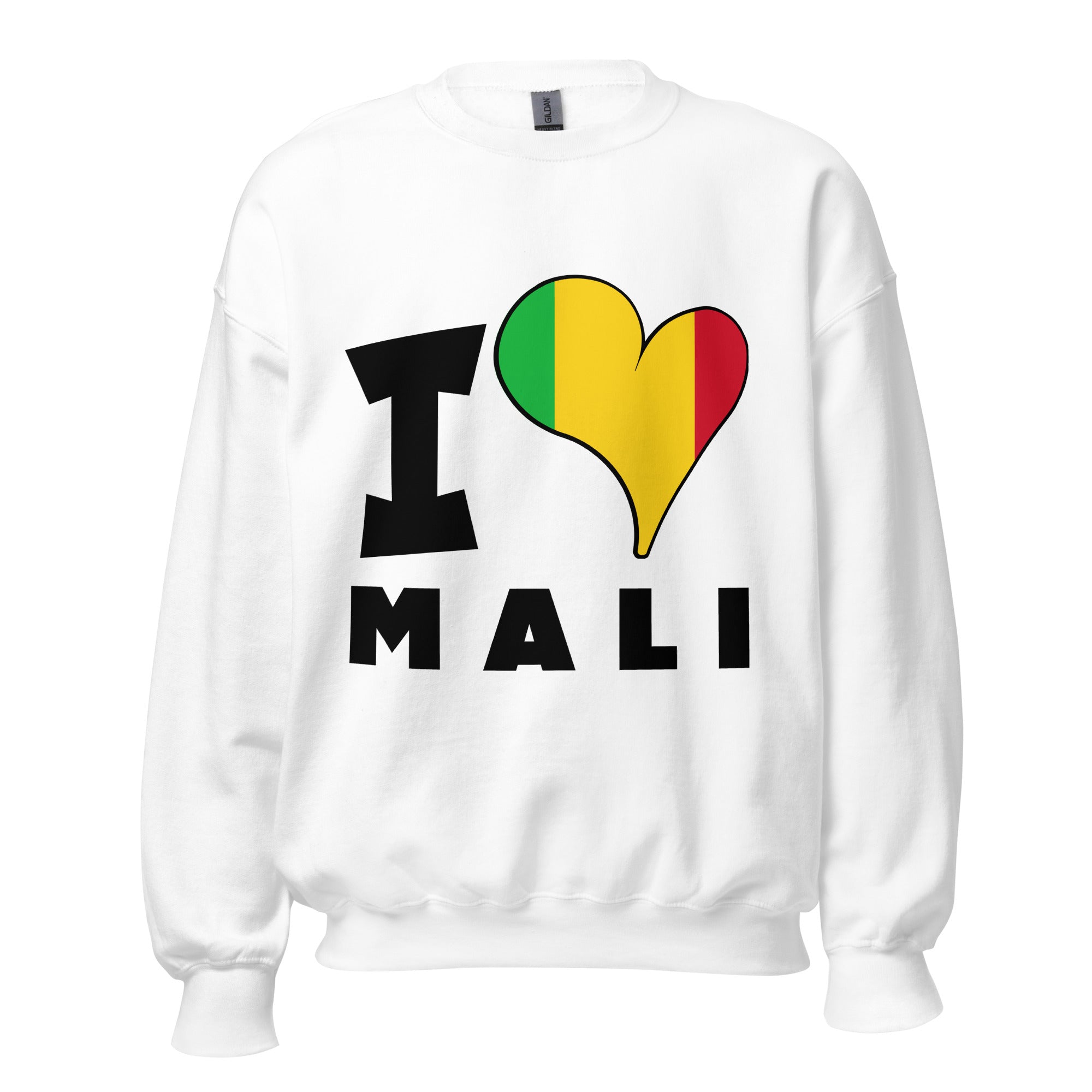 Unisex Sweatshirt - I Love Mali Flag