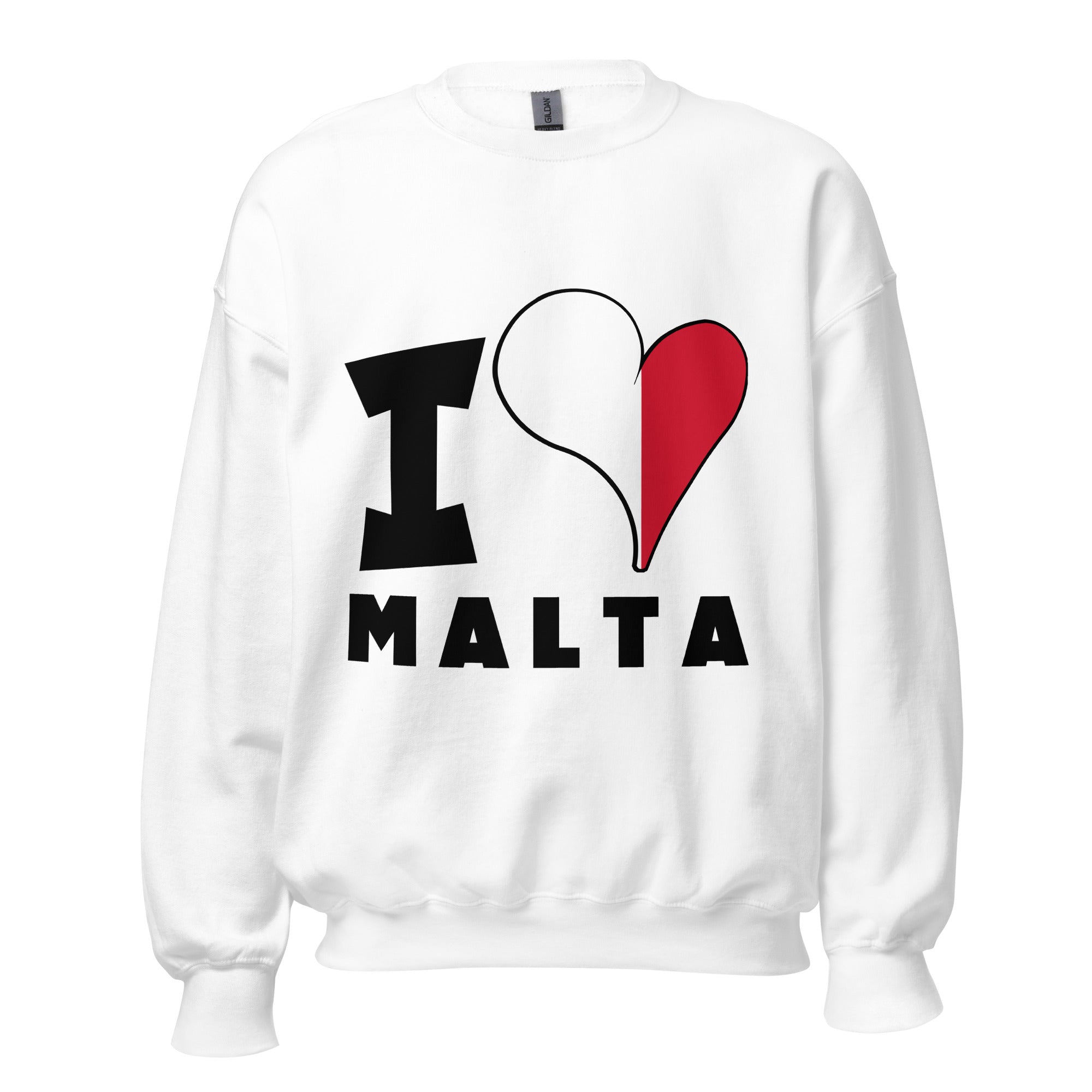 Unisex Sweatshirt - I Love Malta Flag