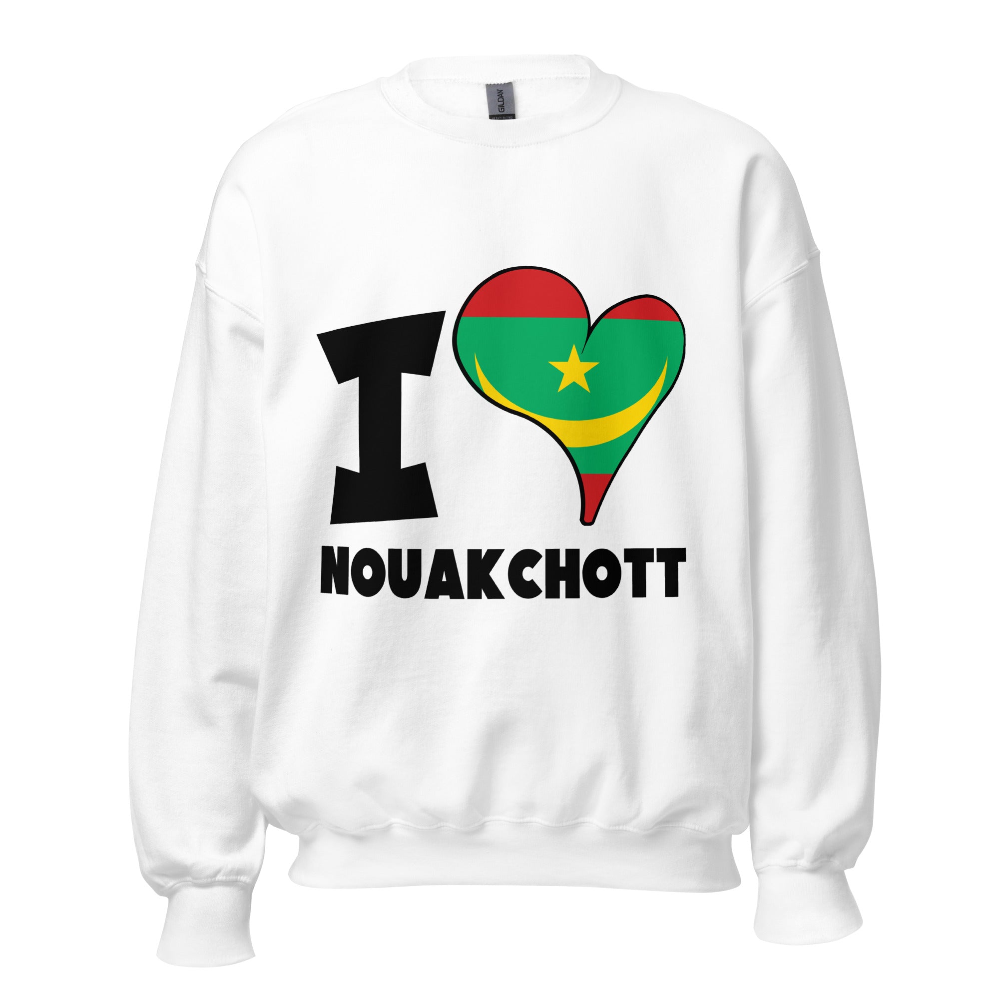 Unisex Sweatshirt - I Love Nouakchott Flag