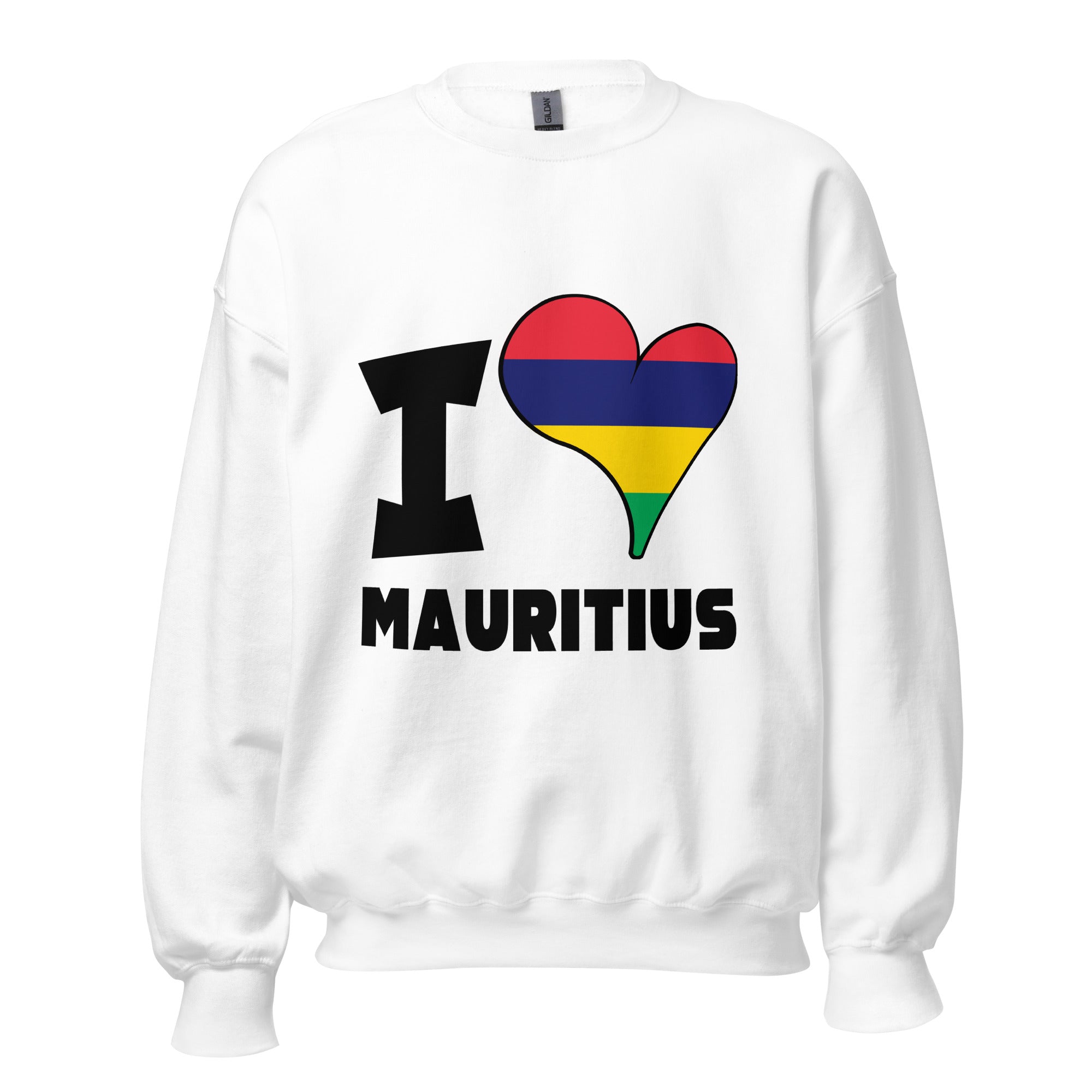 Unisex Sweatshirt - I Love Mauritius Flag