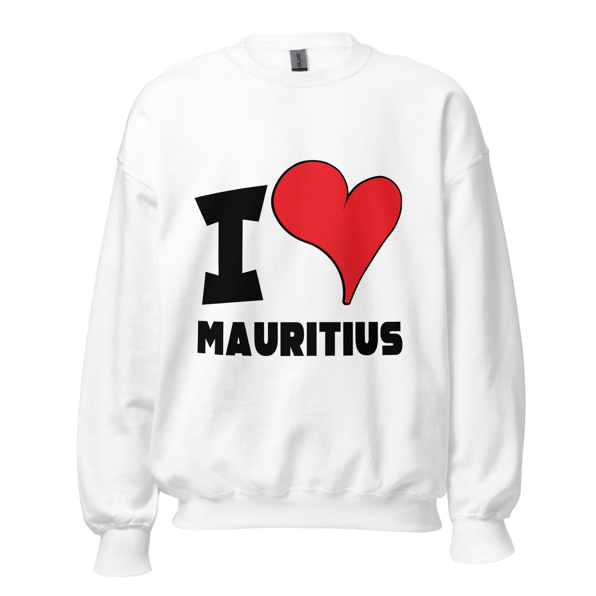 Unisex Sweatshirt - I Love Mauritius Red