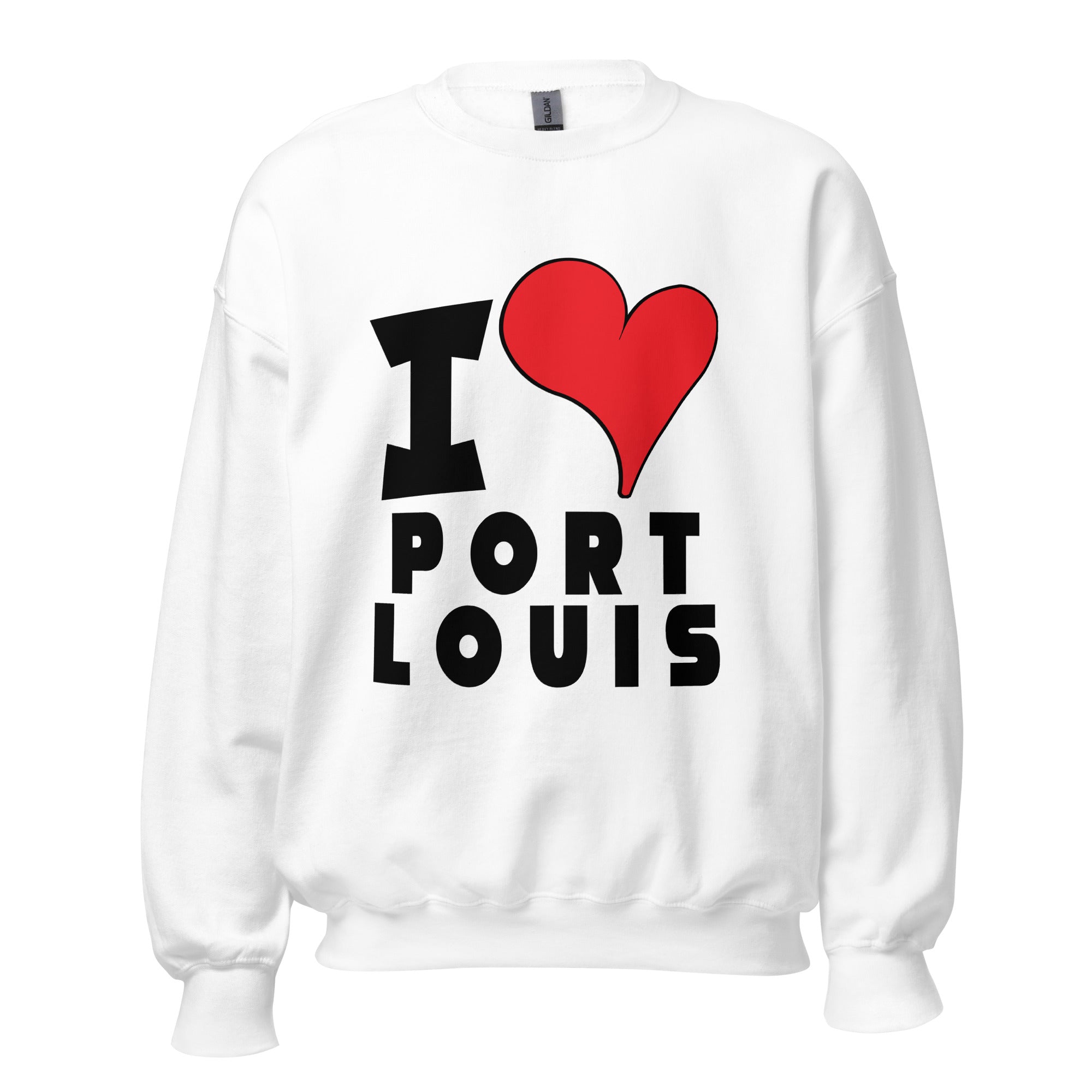 Unisex Sweatshirt - I Love Port Louis Red