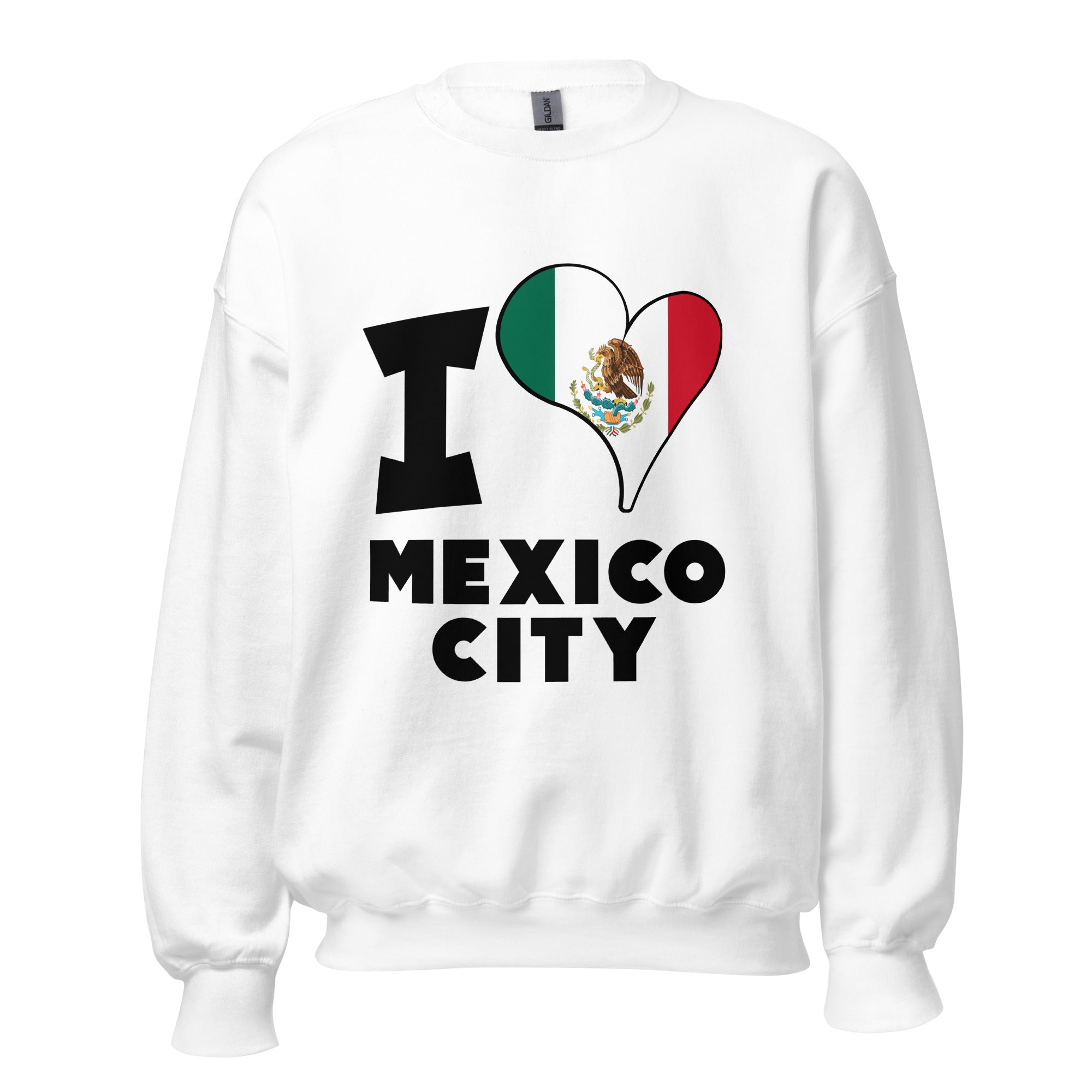 Unisex Sweatshirt - I Love Mexico City Flag