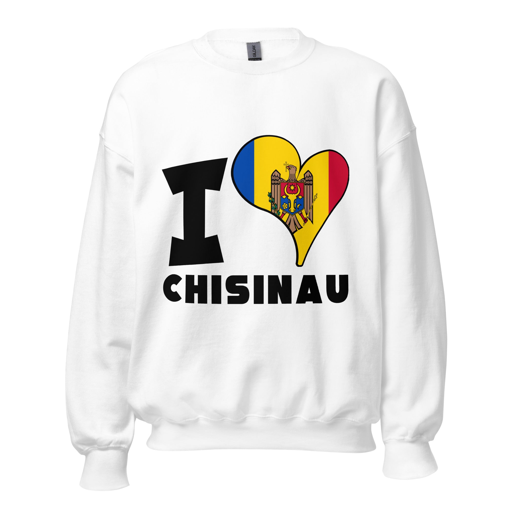 Unisex Sweatshirt - I Love Chișinău Flag