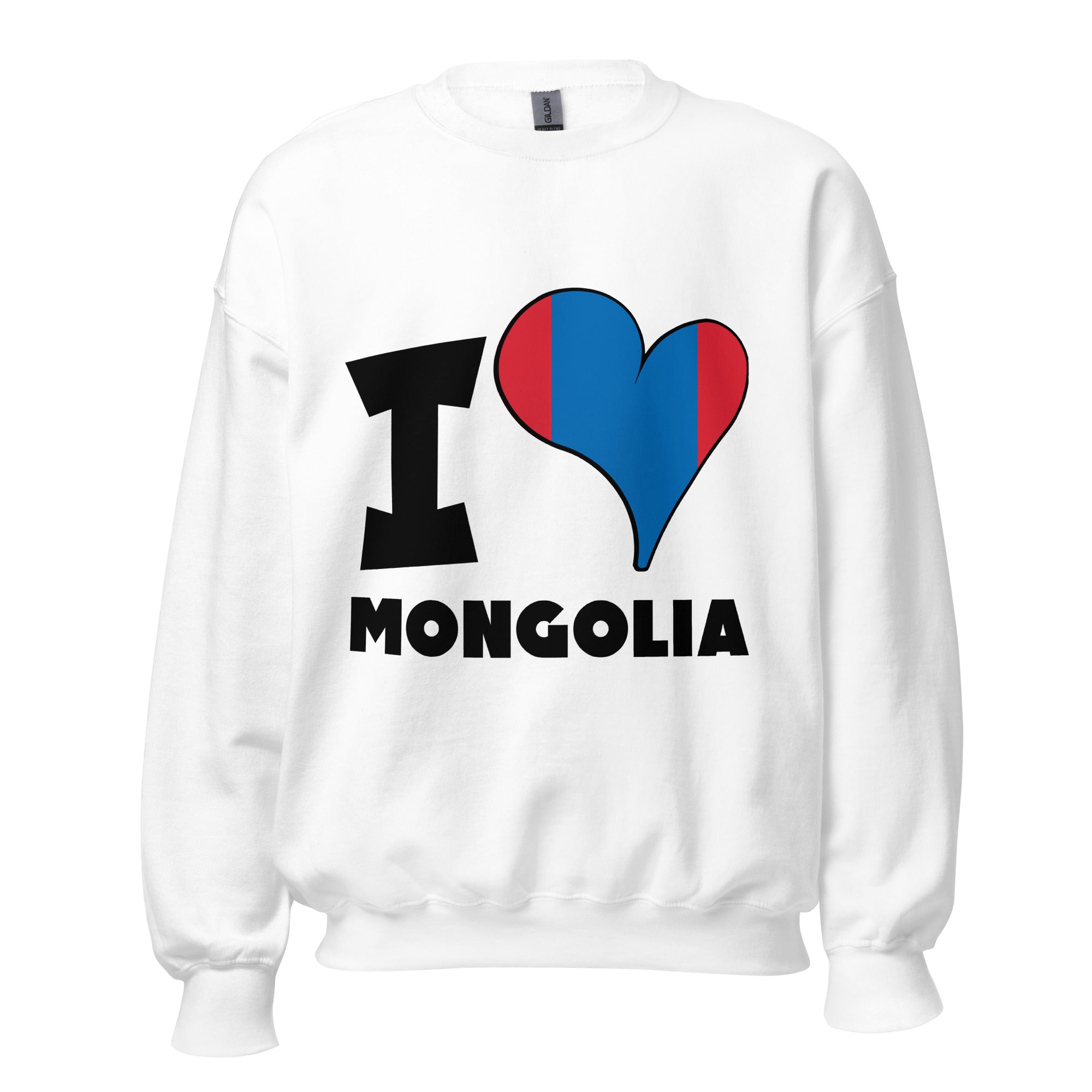 Unisex Sweatshirt - I Love Mongolia Flag