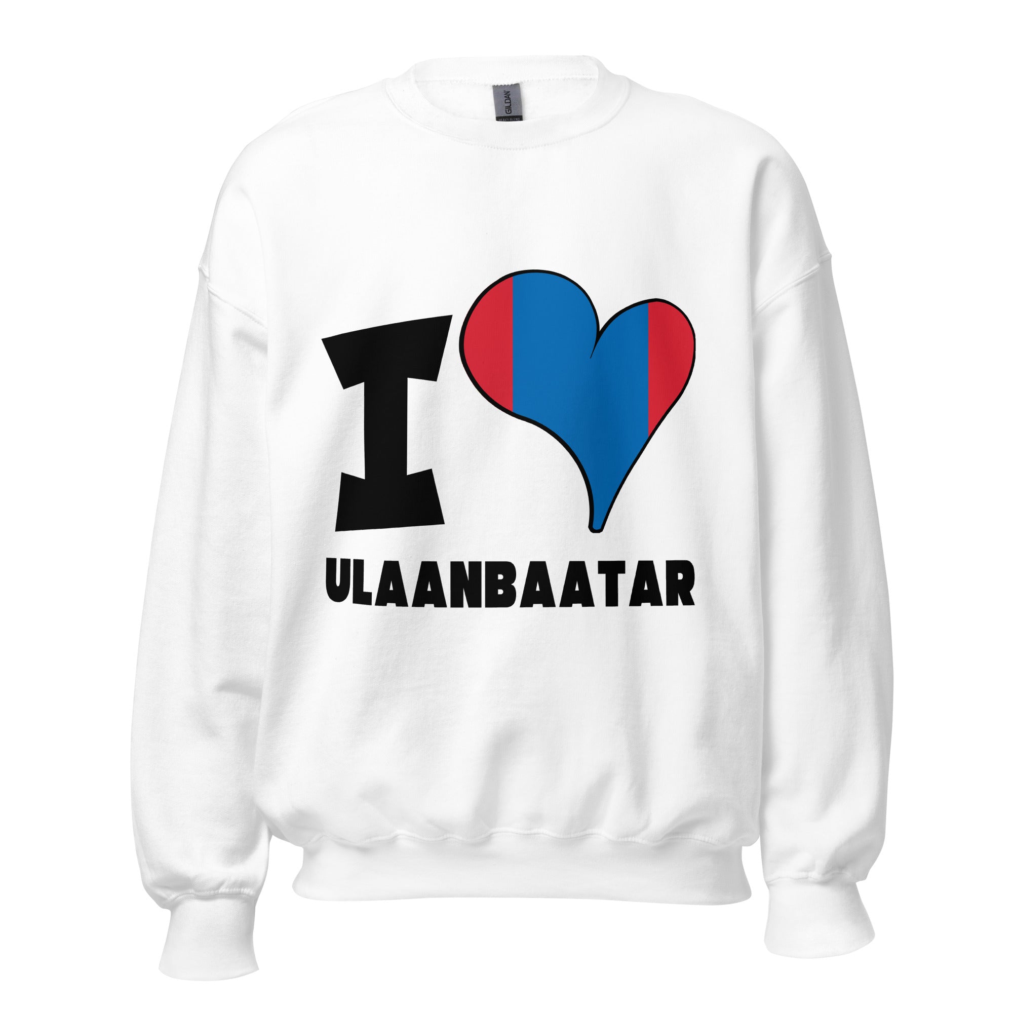 Unisex Sweatshirt - I Love Ulaanbaatar Flag