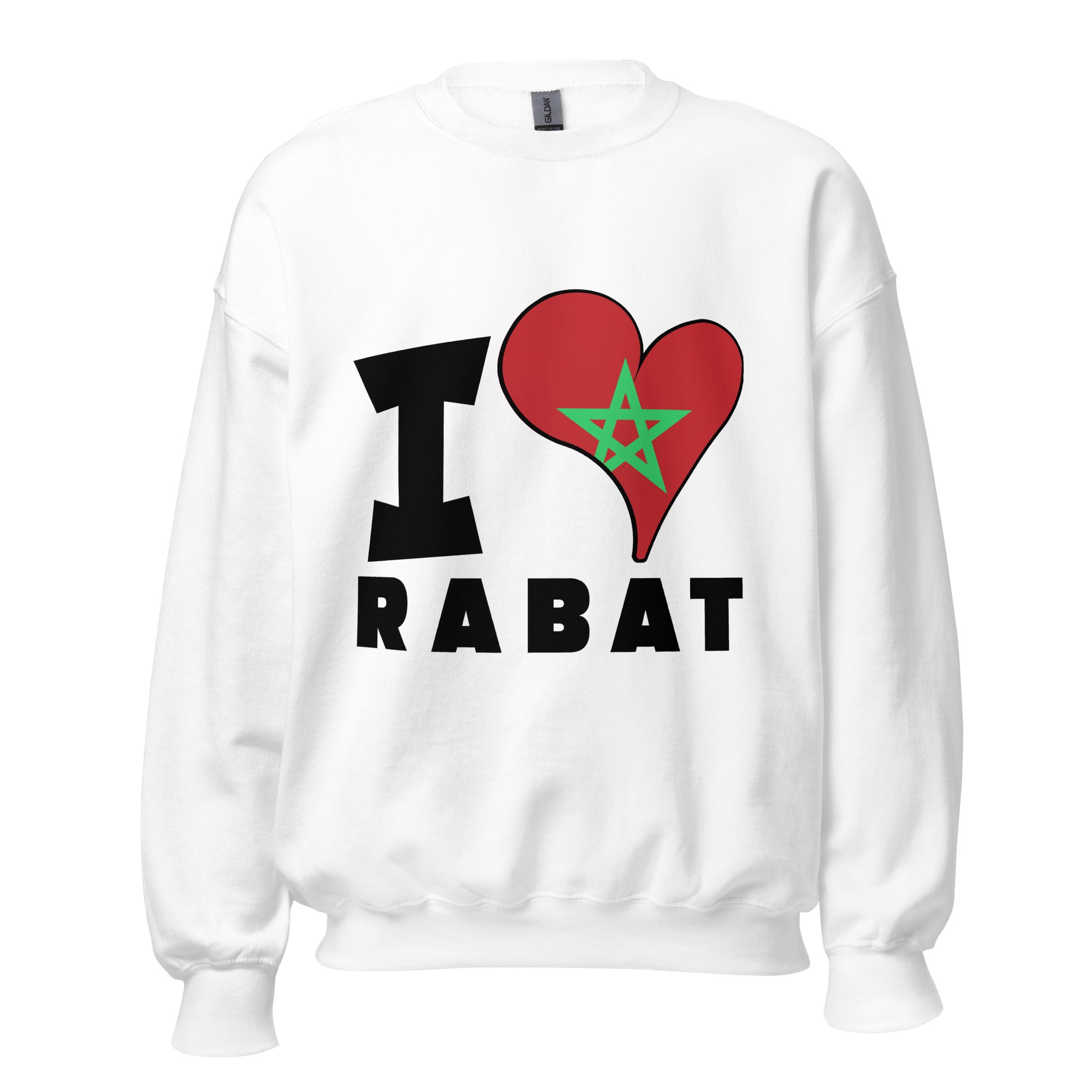 Unisex Sweatshirt - I Love Rabat Flag