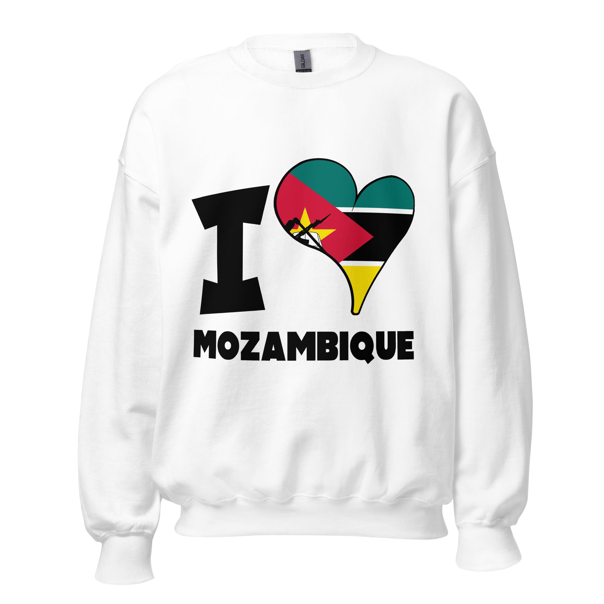 Unisex Sweatshirt - I Love Mozambique Flag