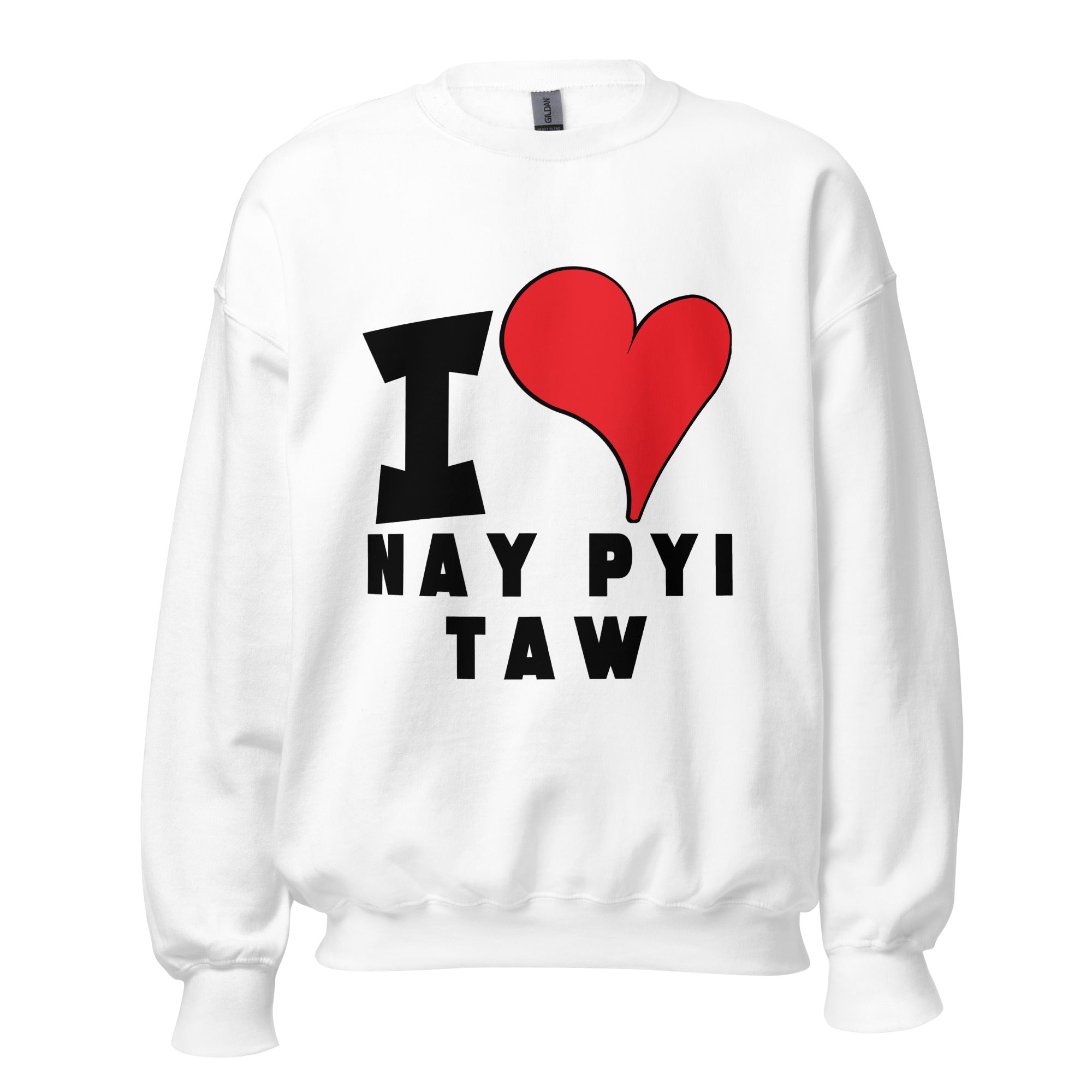 Unisex Sweatshirt - I Love Nay Pyi Taw Red