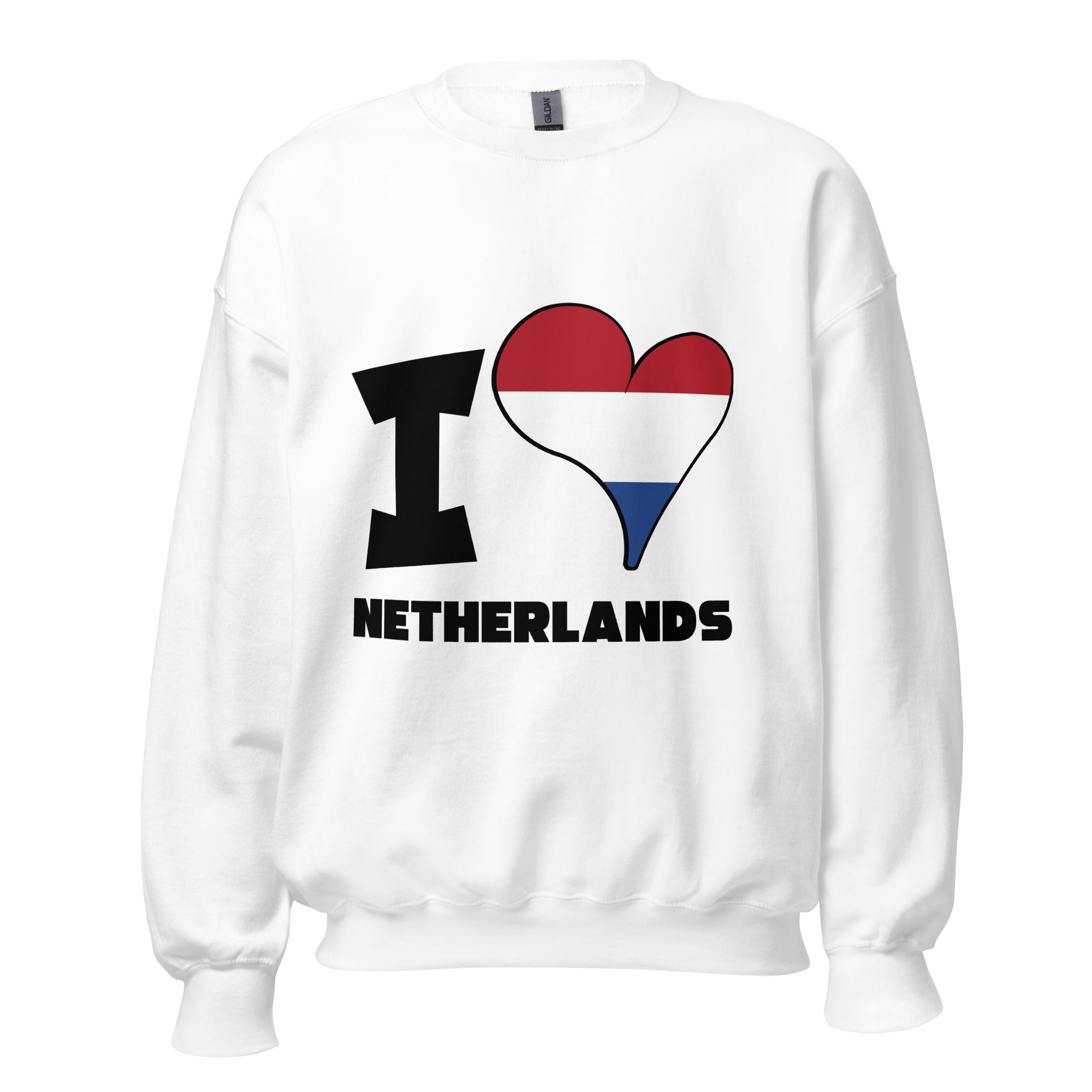 Unisex Sweatshirt - I Love Netherlands Flag