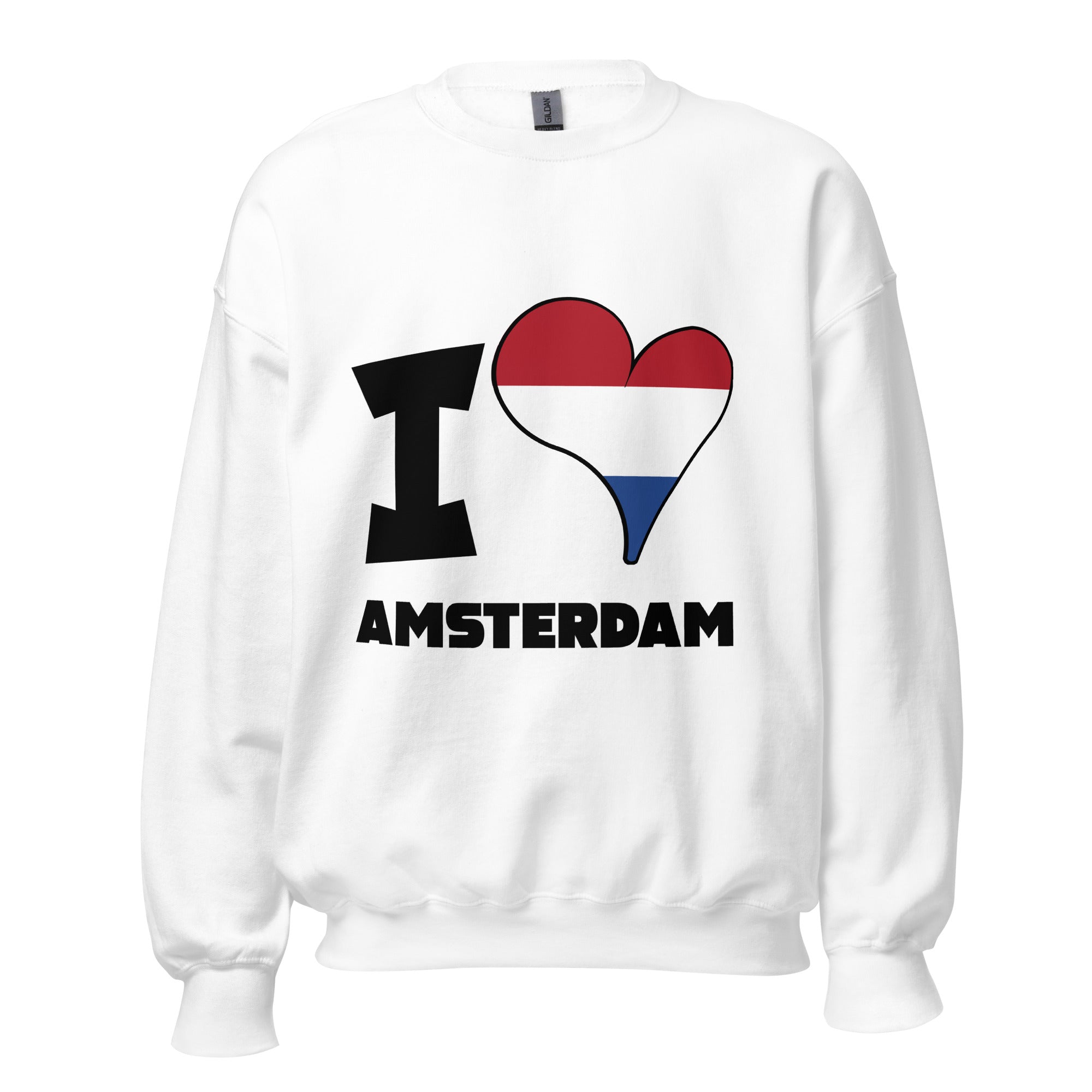 Unisex Sweatshirt - I Love Amsterdam Flag