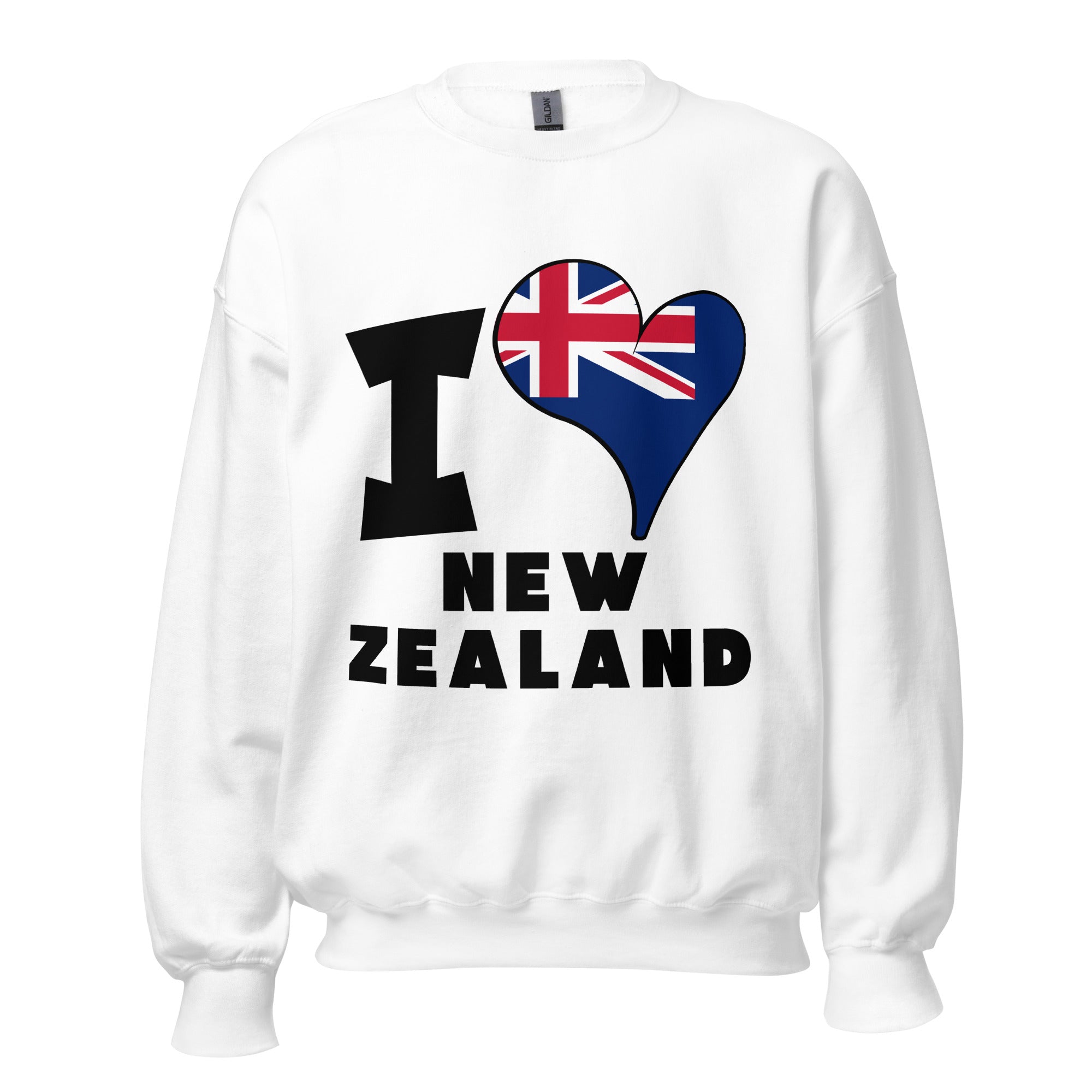 Unisex Sweatshirt - I Love New Zealand Flag