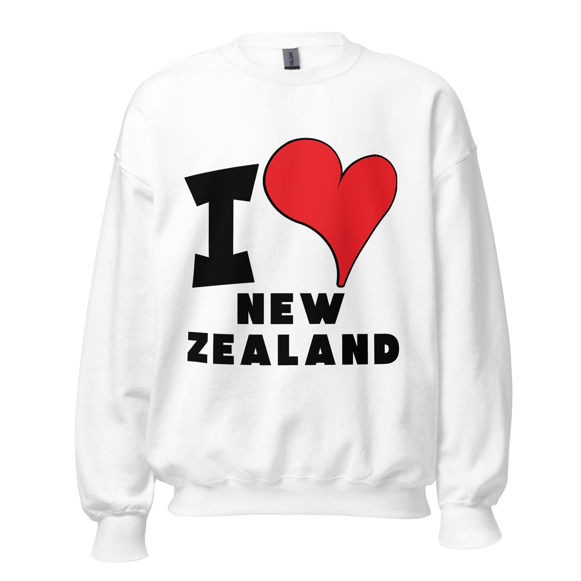 Unisex Sweatshirt - I Love New Zealand Red