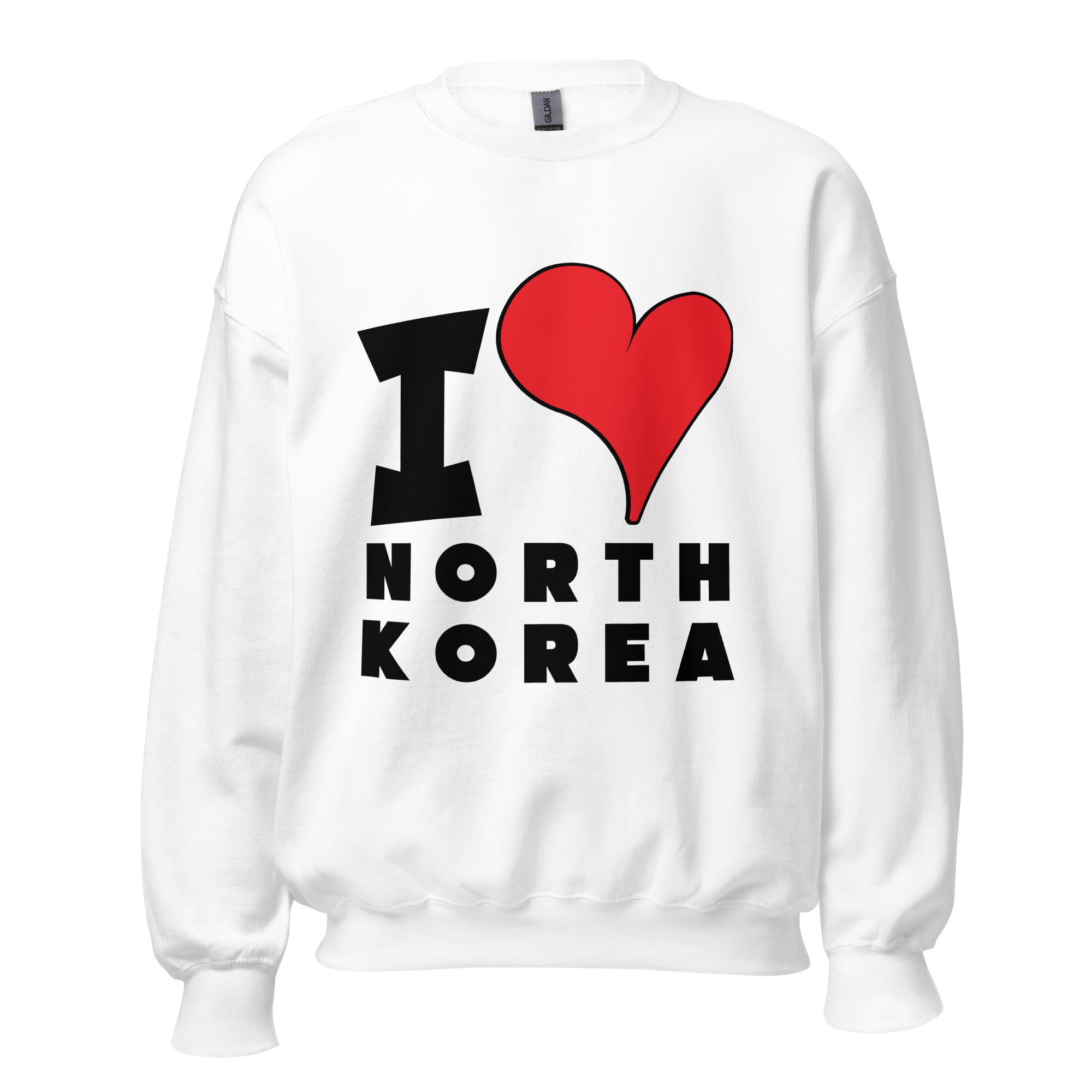 Unisex Sweatshirt - I Love North Korea Red