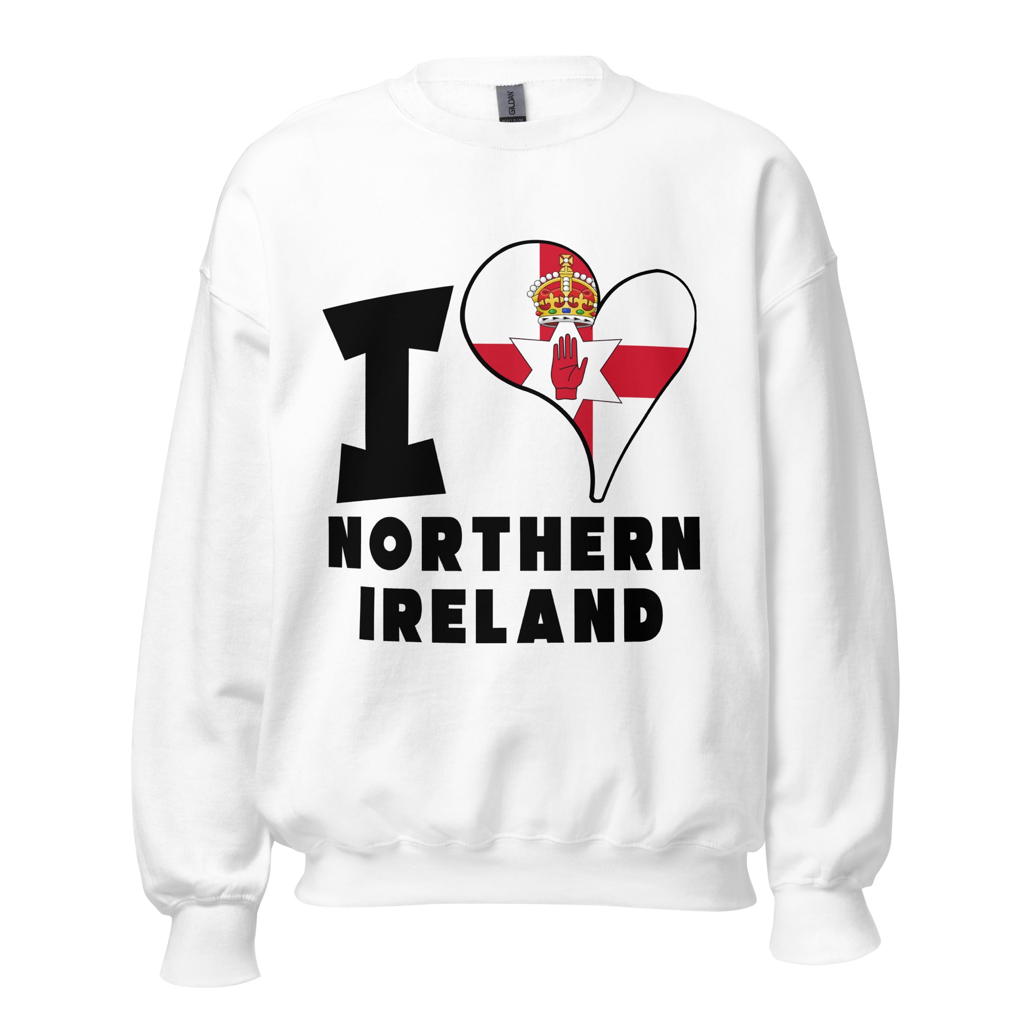 Unisex Sweatshirt - I Love Northern Ireland Flag