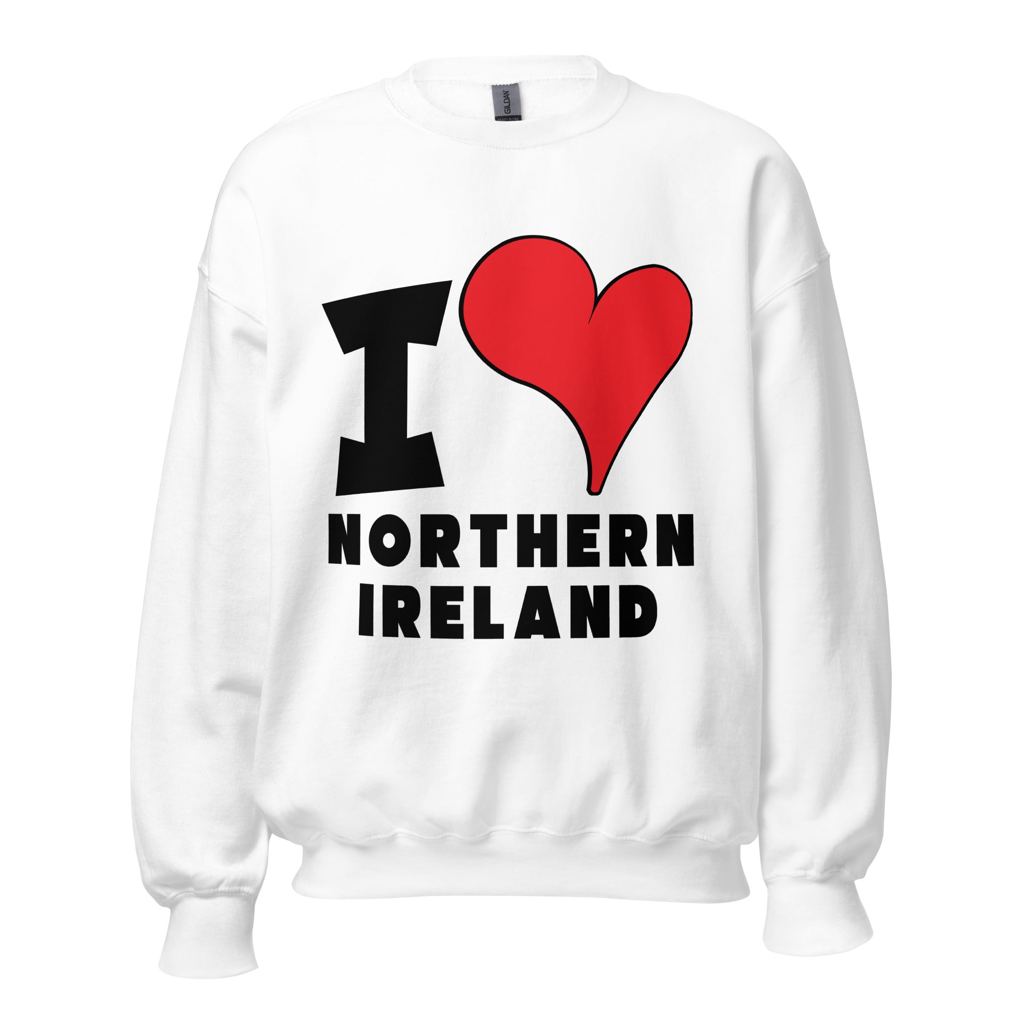 Unisex Sweatshirt - I Love Northern Ireland Red