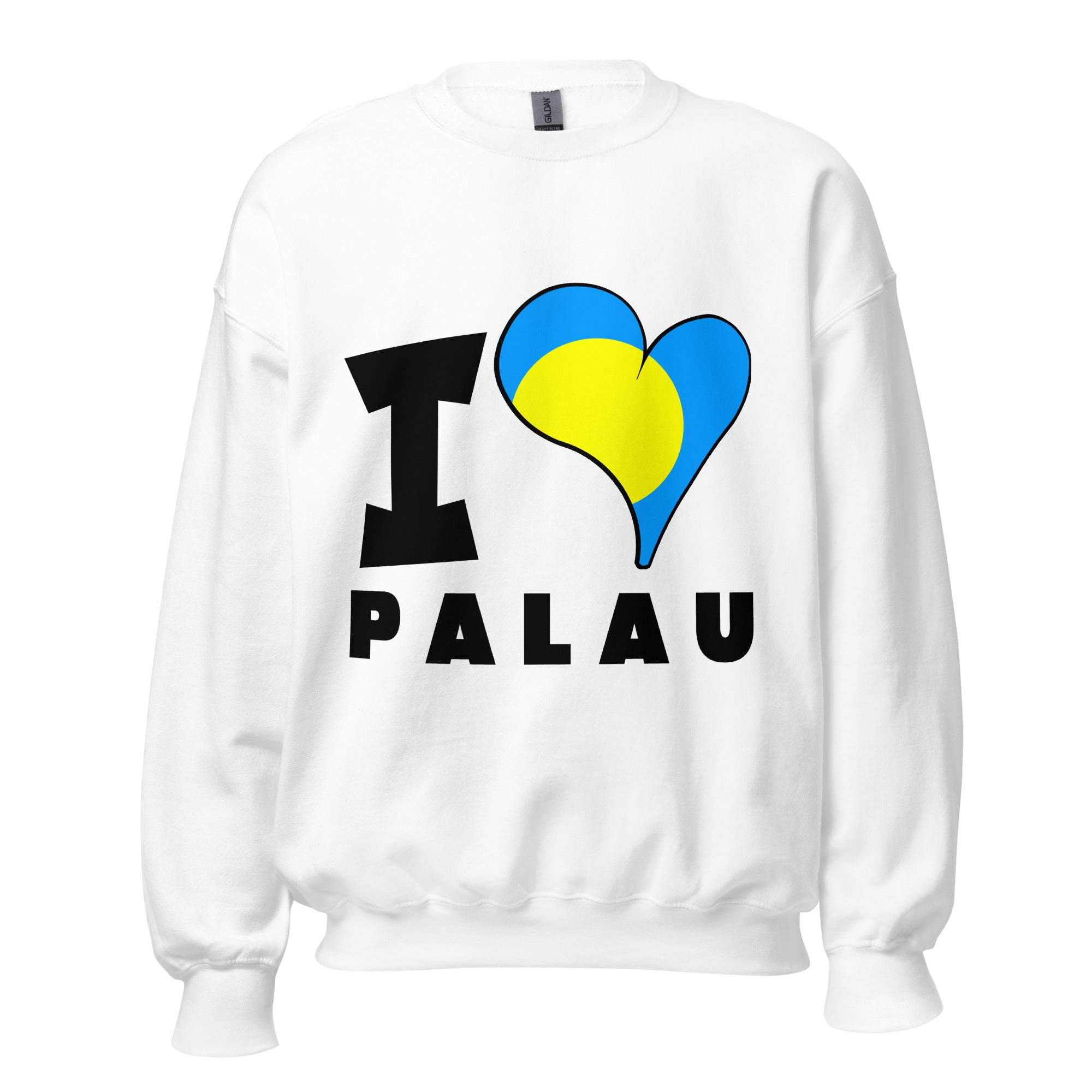 Unisex Sweatshirt - I Love Palau Flag