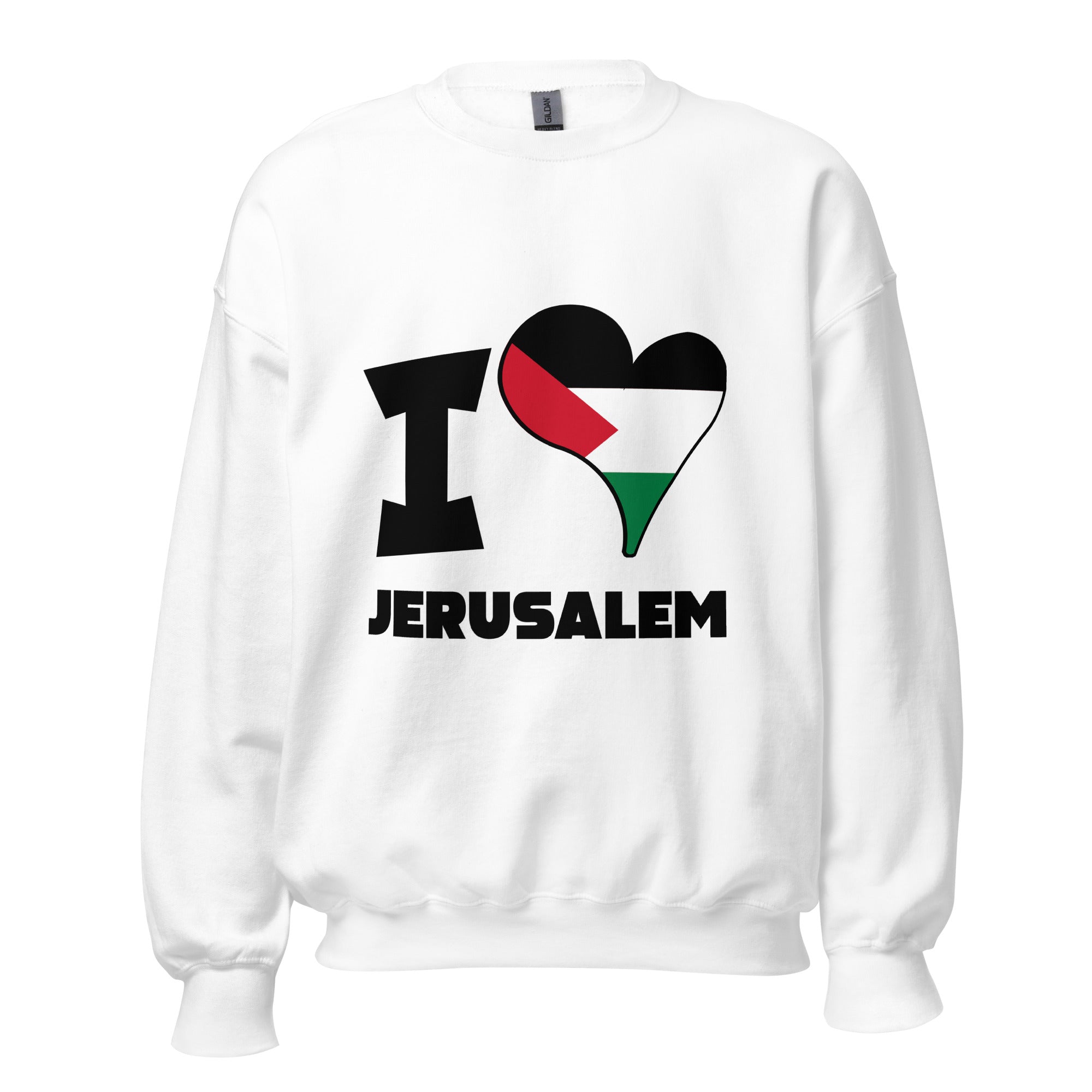 Unisex Sweatshirt - I Love Jerusalem Flag