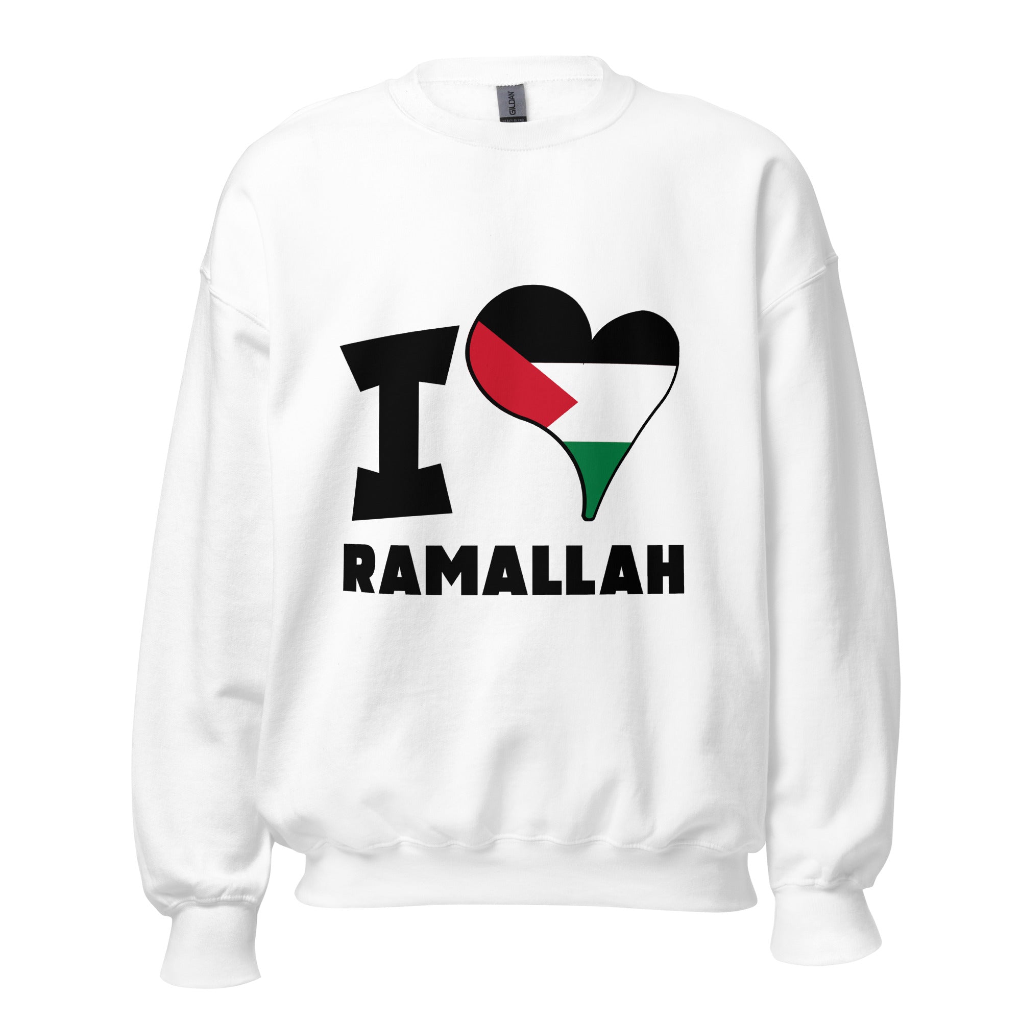 Unisex Sweatshirt - I Love Ramallah Flag