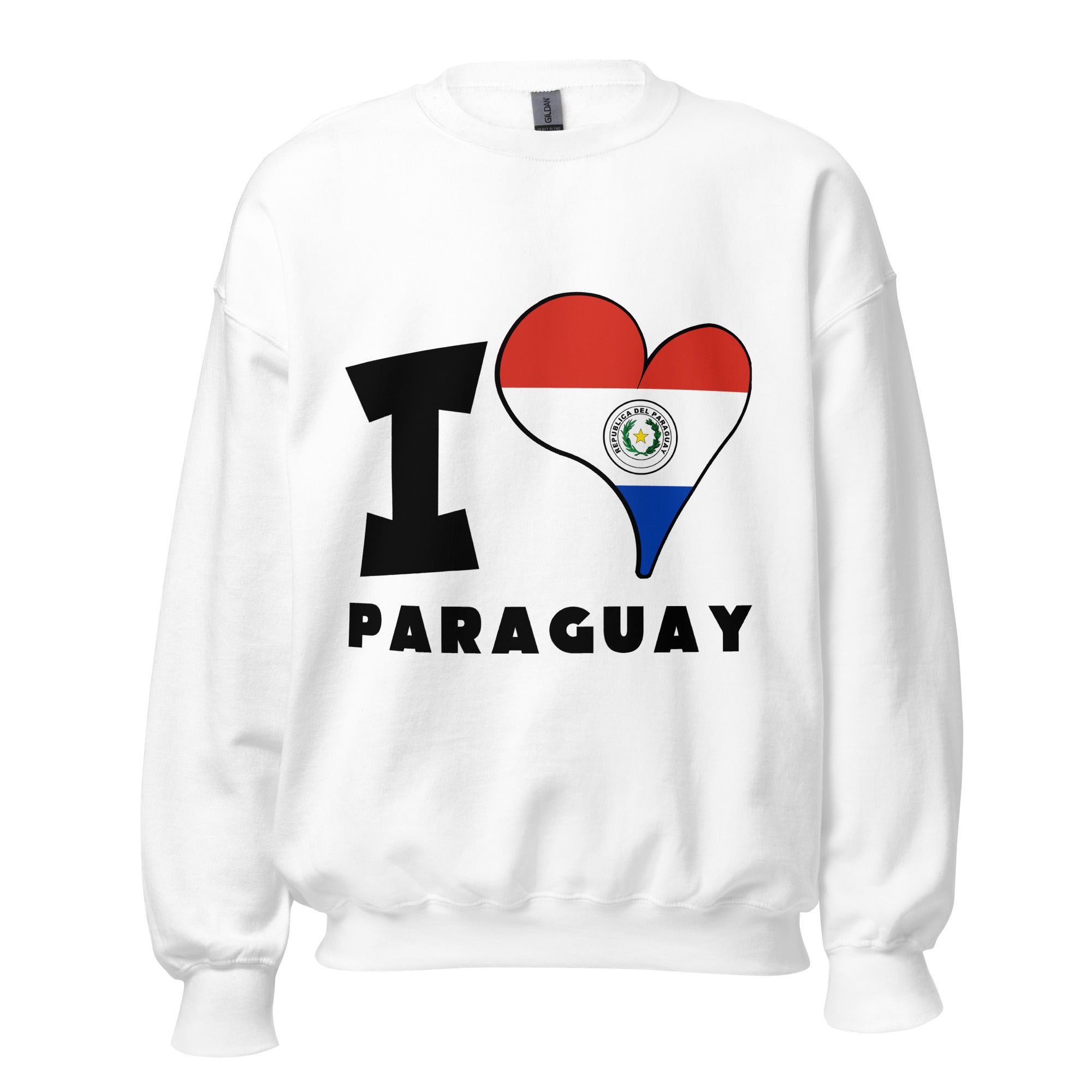 Unisex Sweatshirt - I Love Paraguay Flag