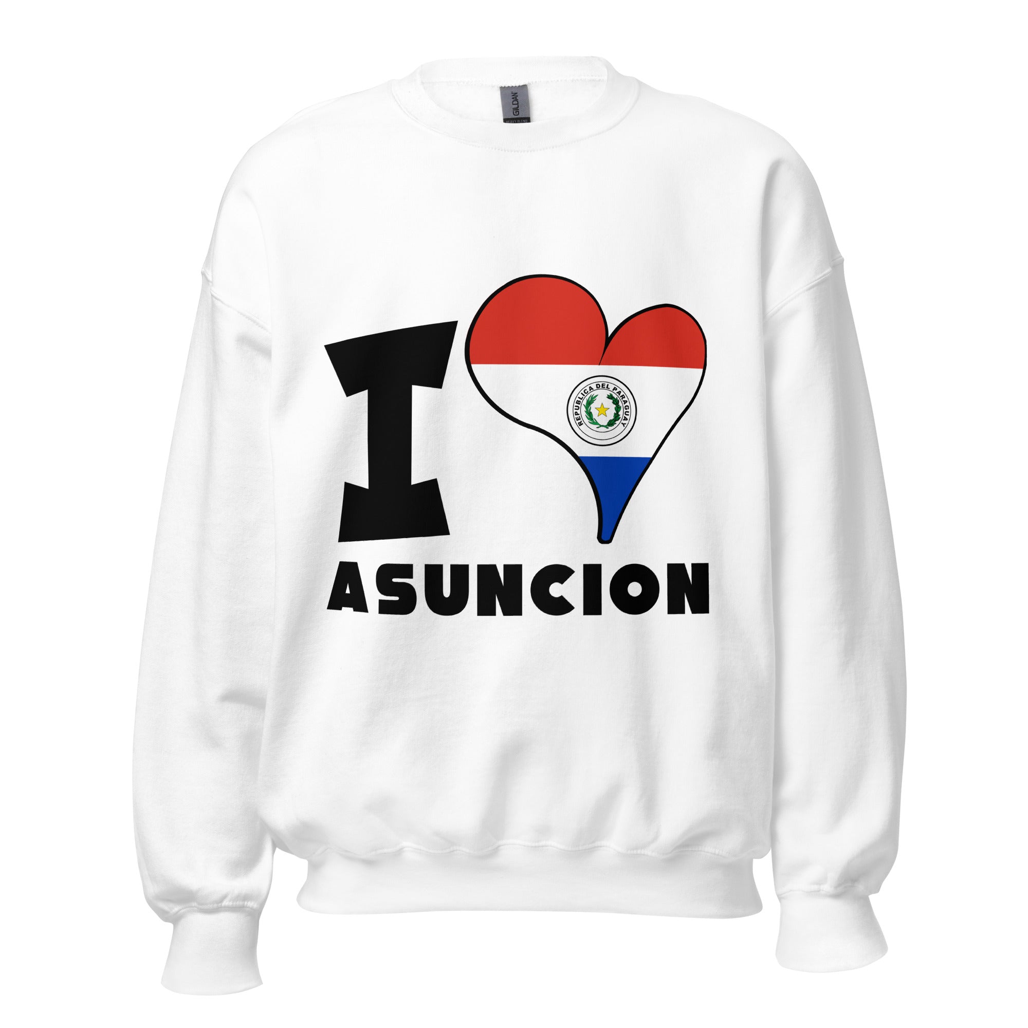 Unisex Sweatshirt - I Love Asunción Flag