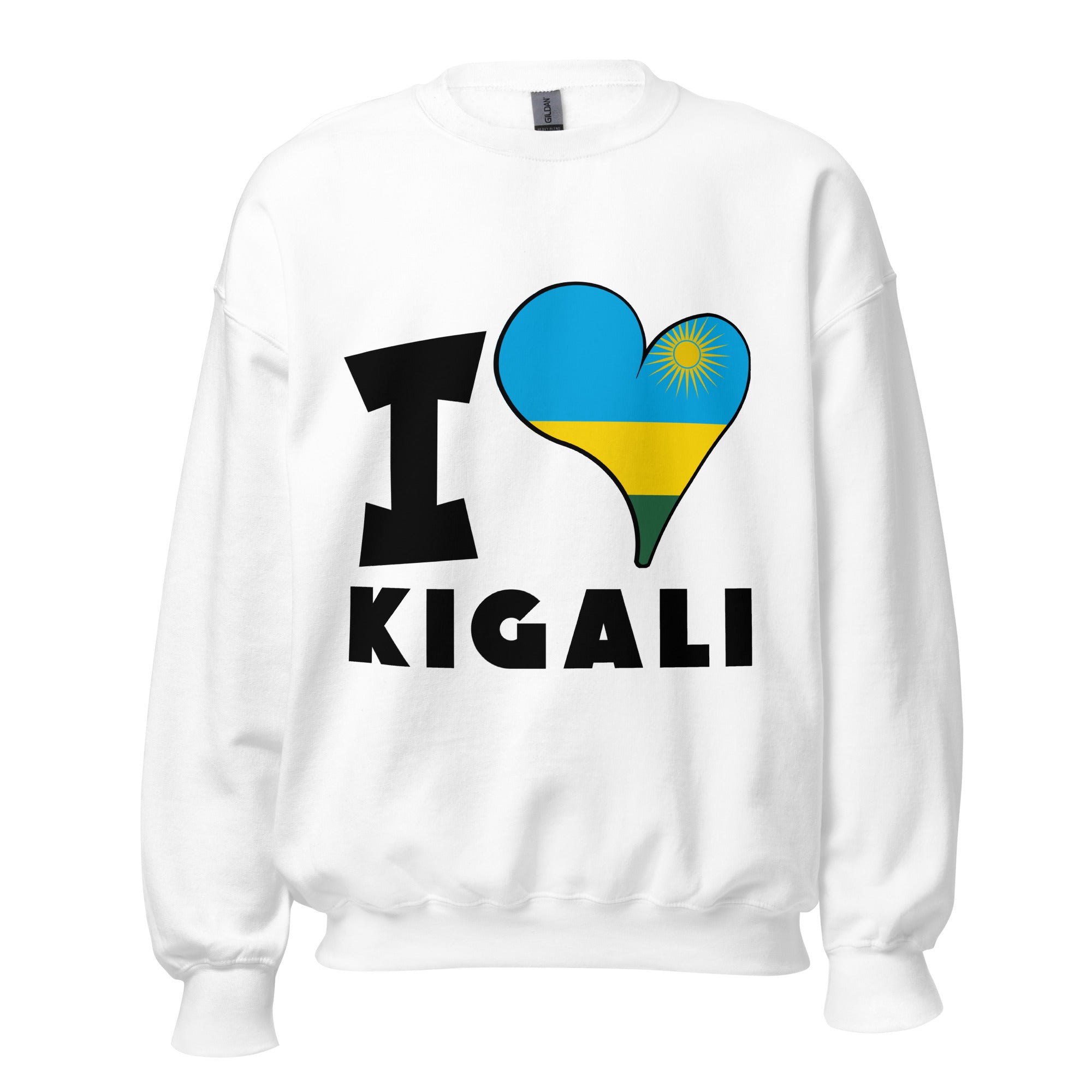 Unisex Sweatshirt - I Love Kigali Flag