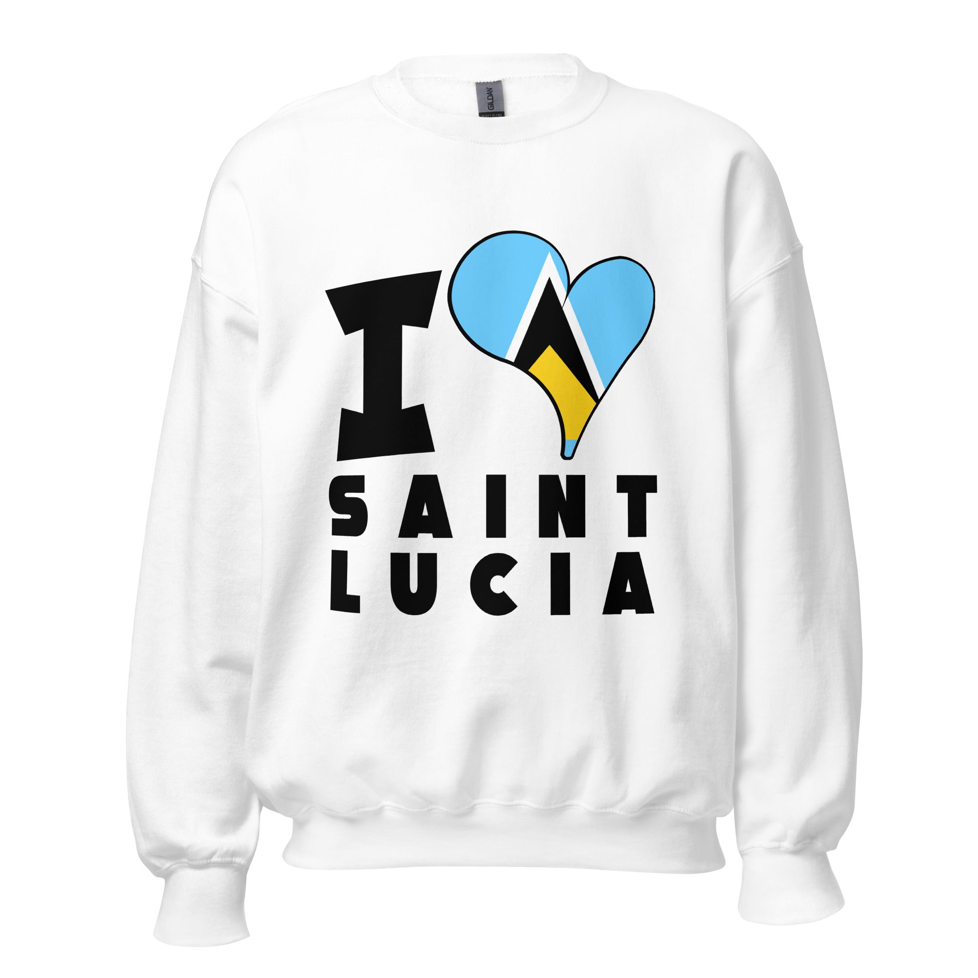 Unisex Sweatshirt - I Love Saint Lucia Flag