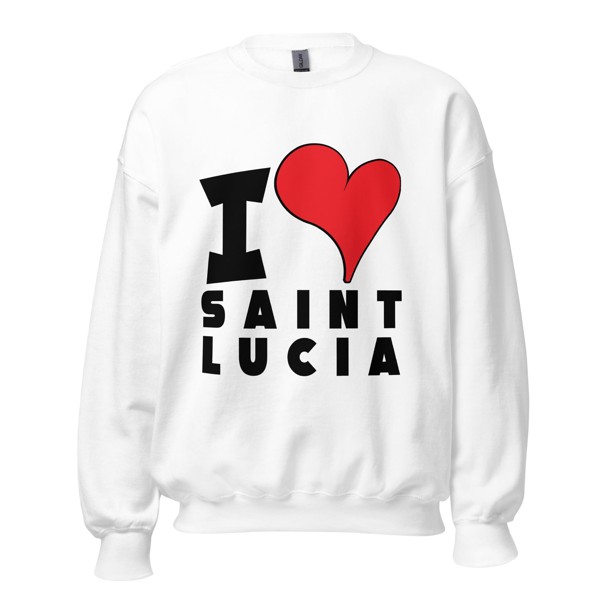 Unisex Sweatshirt - I Love Saint Lucia Red