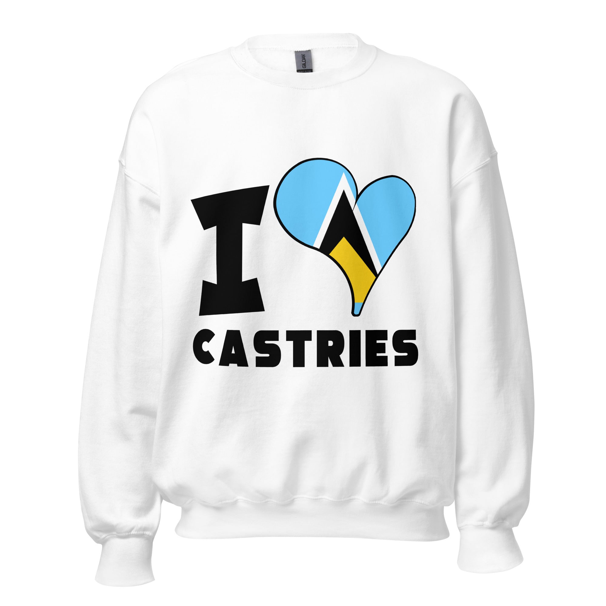 Unisex Sweatshirt - I Love Castries Flag