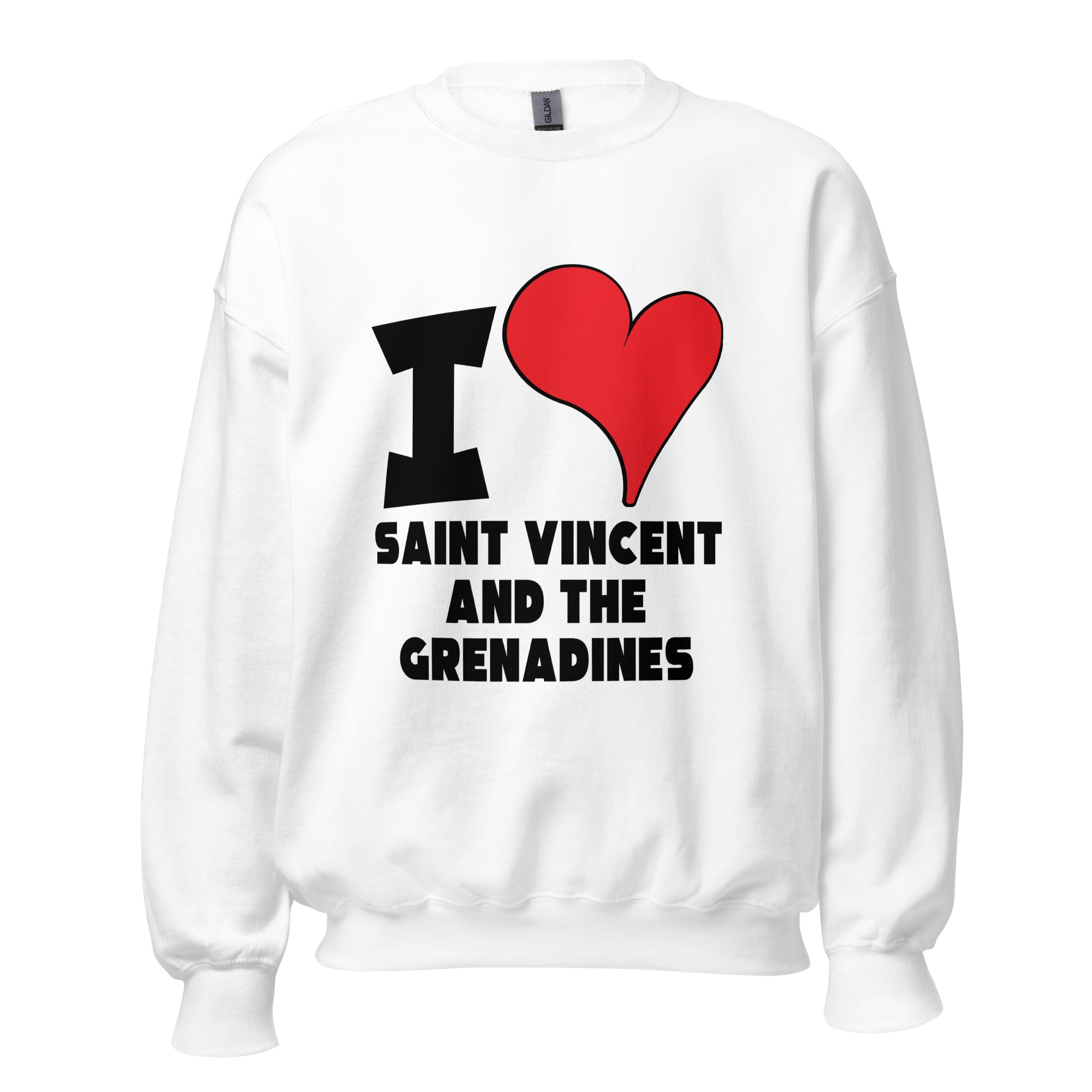 Unisex Sweatshirt - I Love Saint Vincent and the Grenadines Red