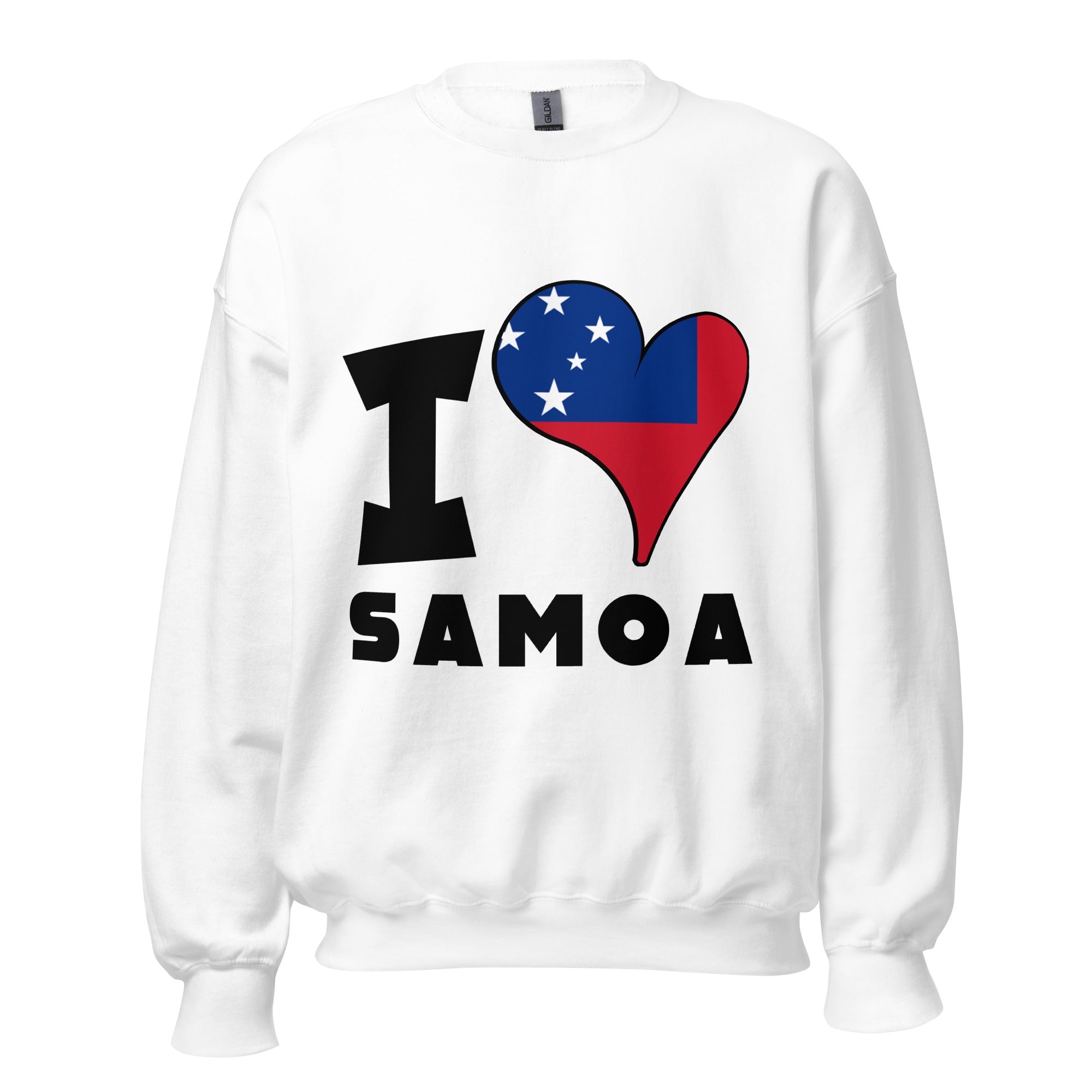 Unisex Sweatshirt - I Love Samoa Flag