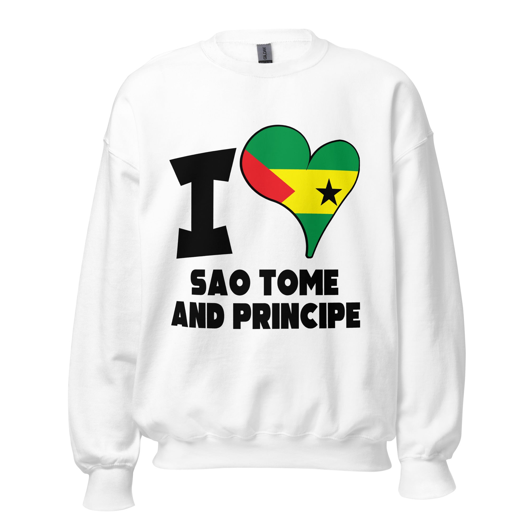 Unisex Sweatshirt - I Love São Tomé and Príncipe Flag