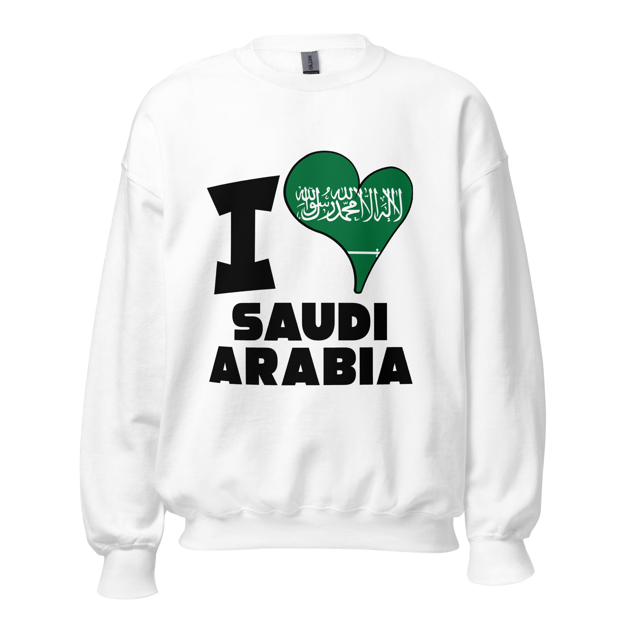 Unisex Sweatshirt - I Love Saudi Arabia Flag