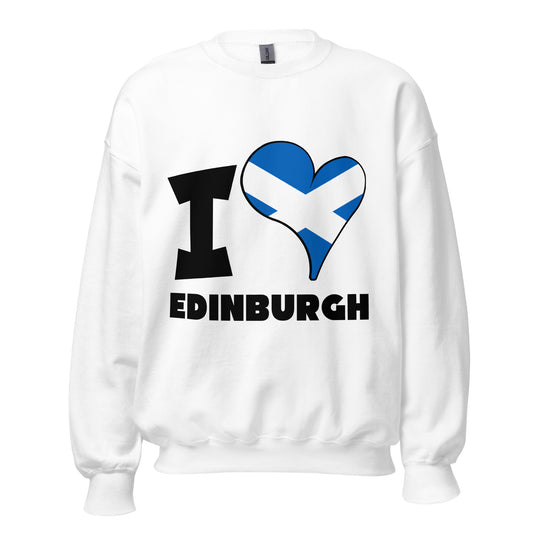 Unisex Sweatshirt - I Love Edinburgh Flag
